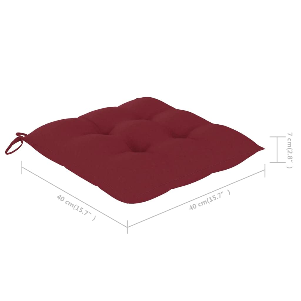 4-Piece Wine Red Outdoor Chair Cushions Set - 15.7
