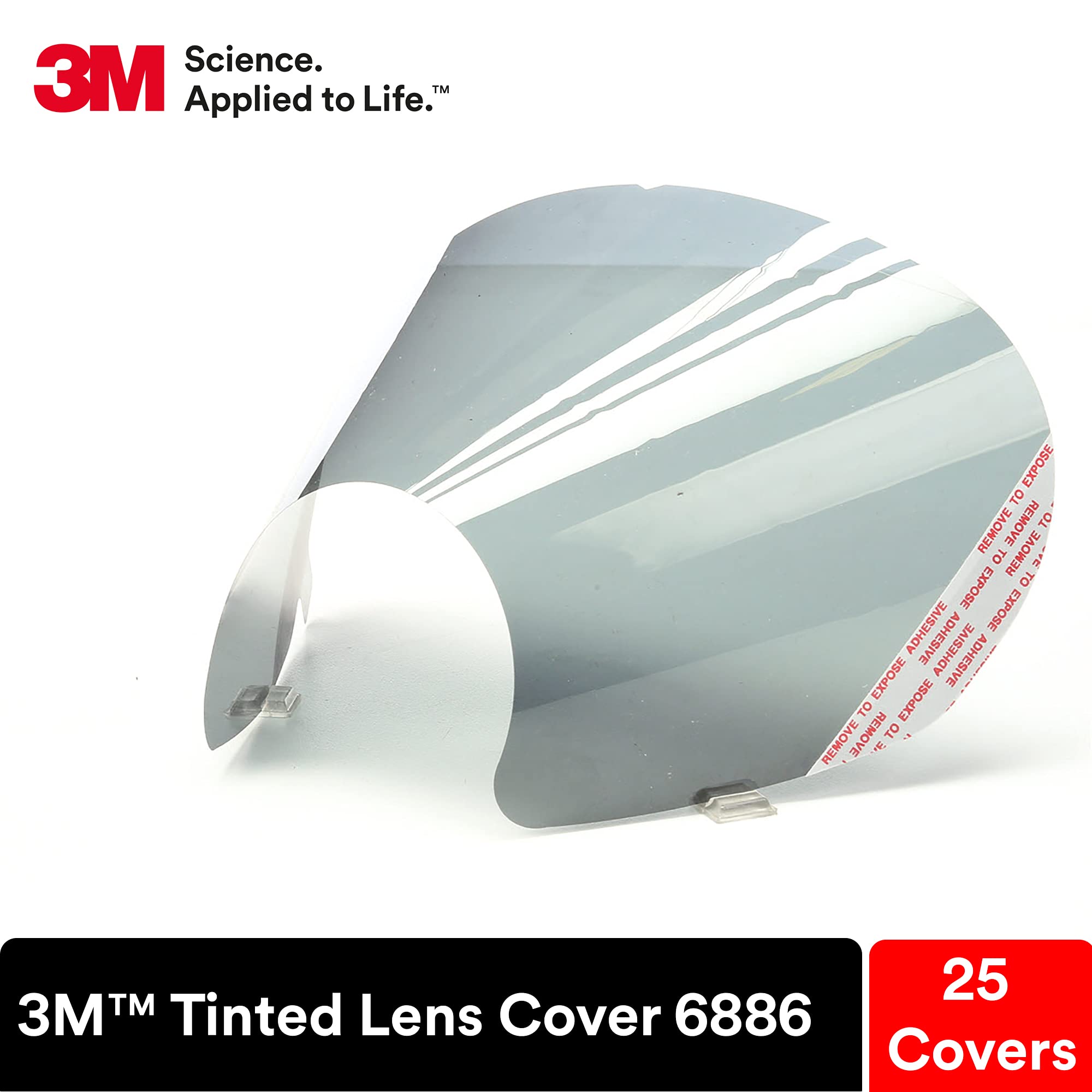 3M 6886 Tinted Lens Cover for Safety Glasses - UV Protection, Anti-Glare, Scratch Resistant for Outdoor Work, Driving & Sports
