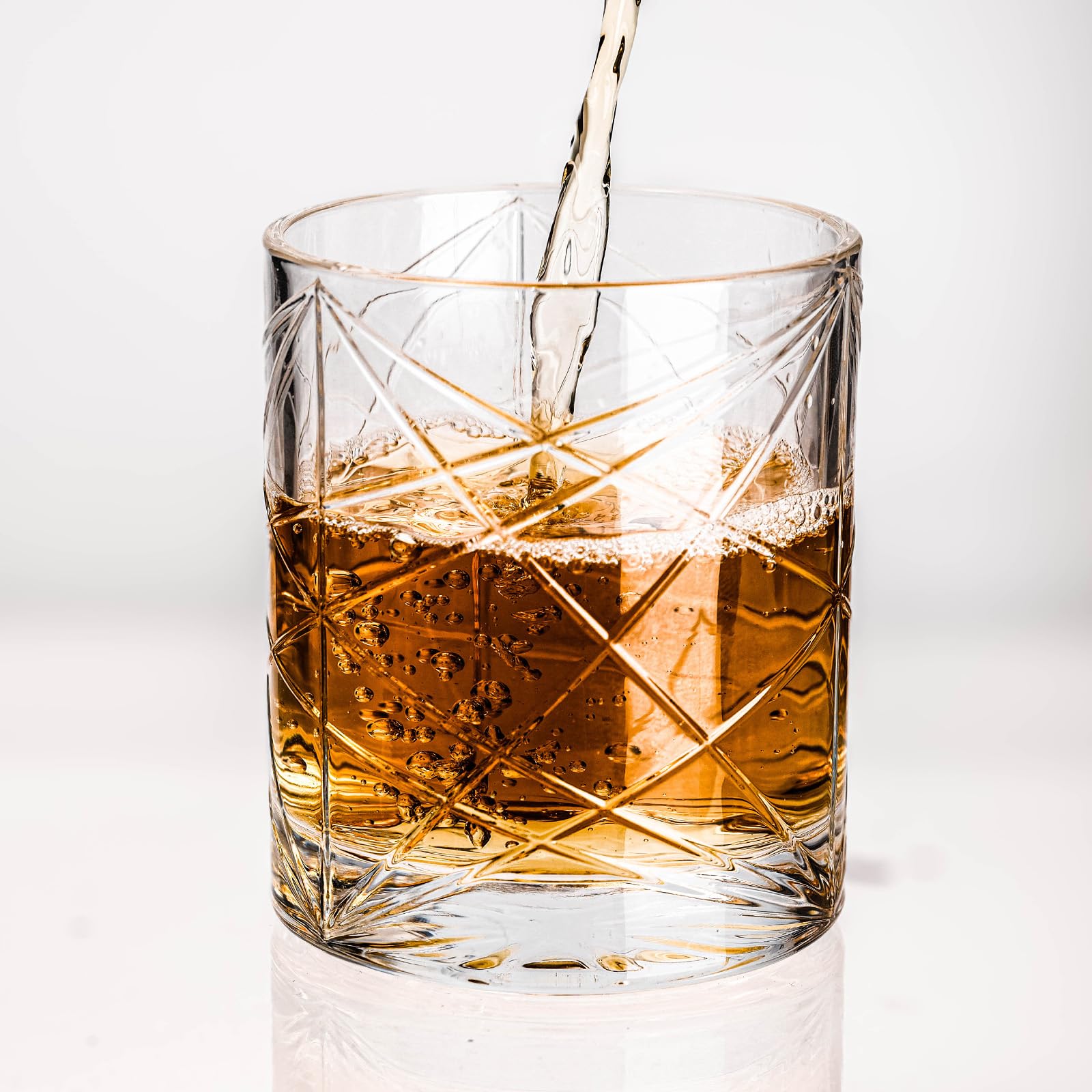 6-Piece 10oz Vintage Cocktail Glasses Set - Whiskey, Bourbon, Water - Perfect for Bar & Gifts