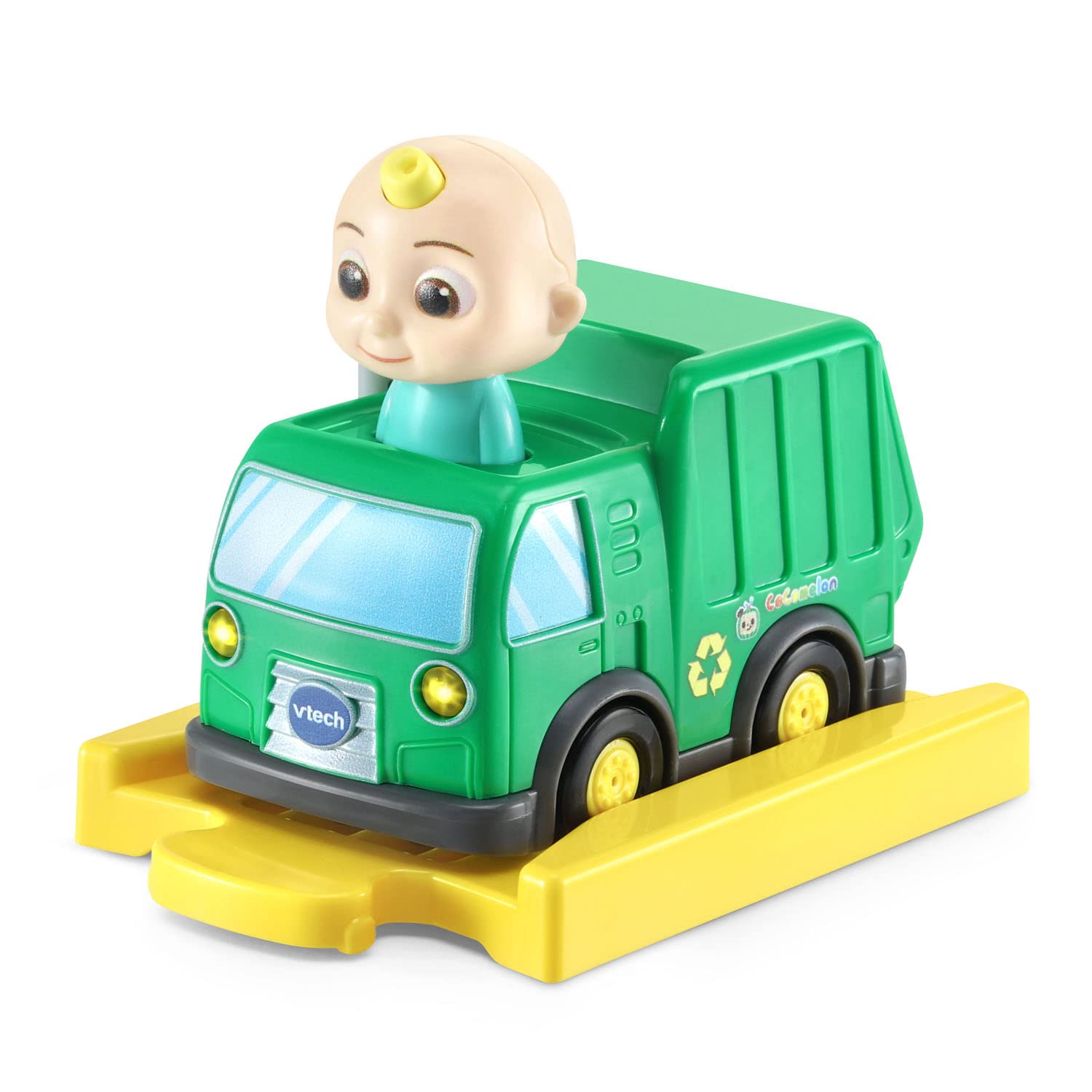VTech CoCoMelon Go! Go! Smart Wheels JJ’s Recycling Truck and Track Set - Interactive Learning Toy for Toddlers & Kids Ages 1-5 - Educational STEM Toy with Lights & Sounds - Perfect for Pretend Play & Recycling Awareness