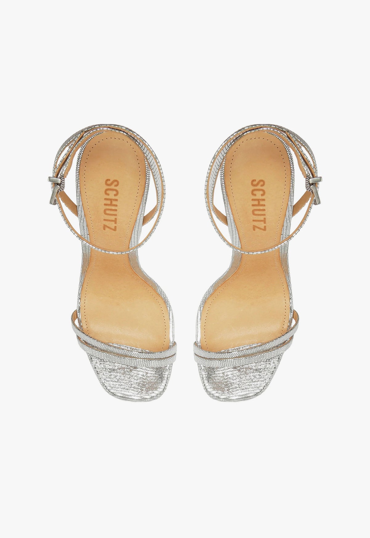 Altina Women's High Heel Sandals - Lizard Embossed Leather Metallic Dress Shoes for Parties, Weddings & Evening Events