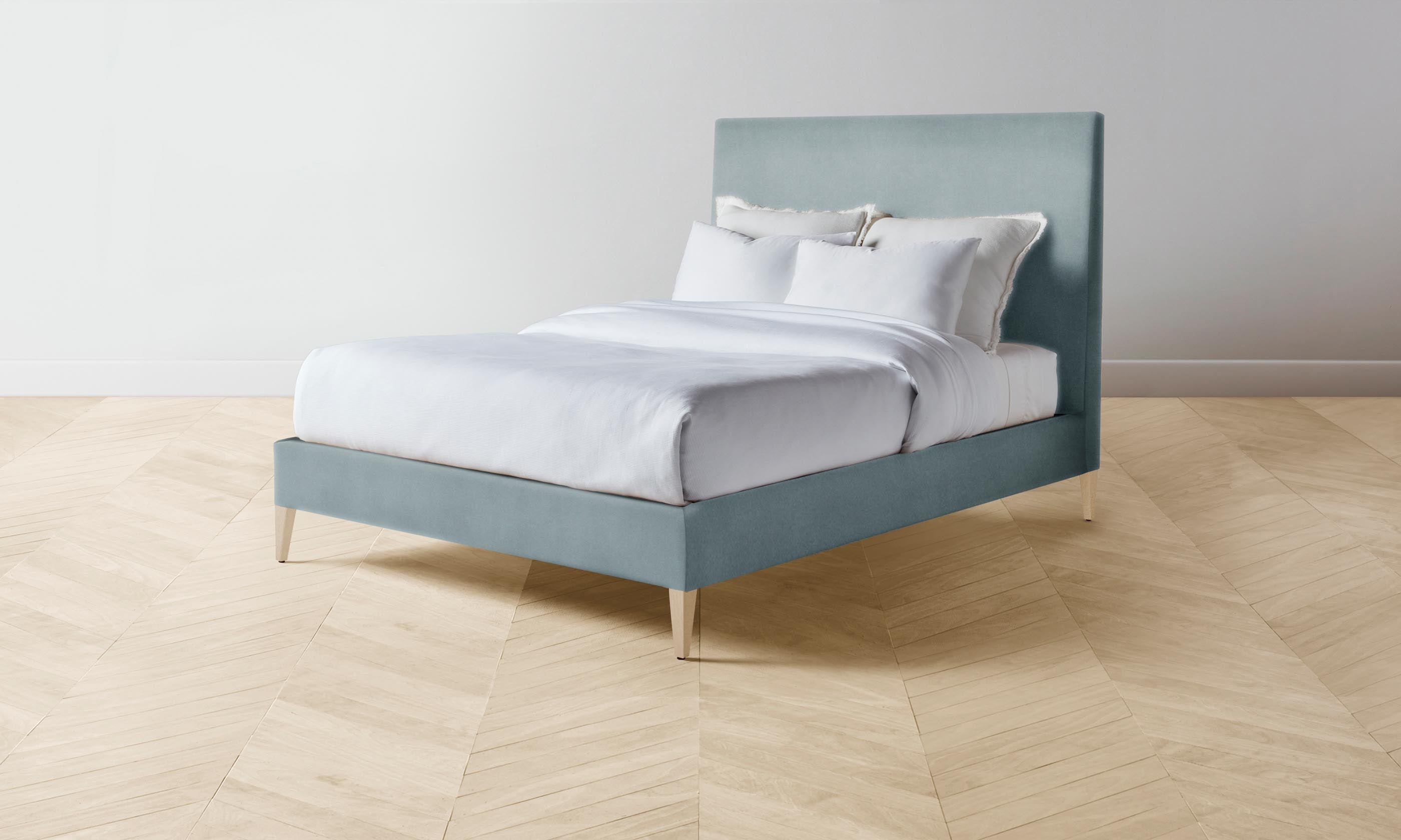 Essex Bed Frame in Premium Mohair Slate Blue - Luxurious Bedroom Furniture for Modern Homes | Perfect for Master Bedrooms & Guest Rooms