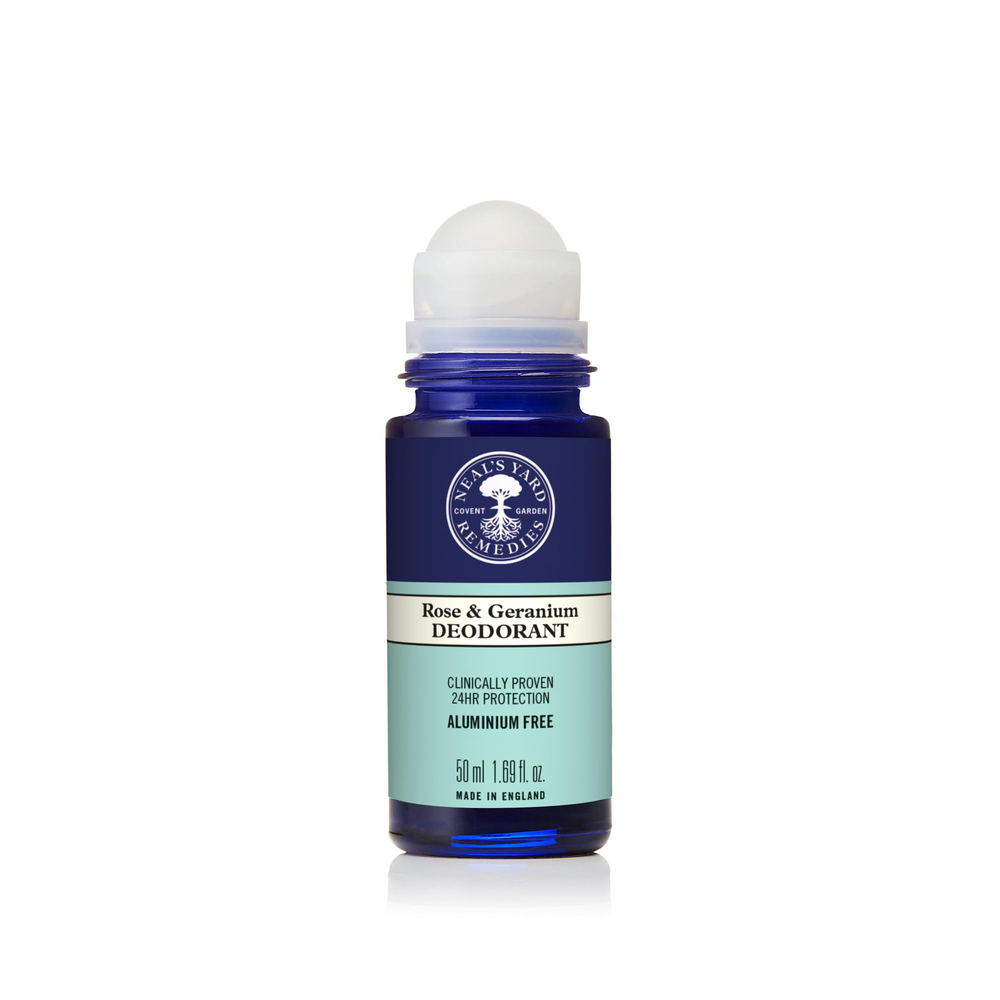 NEALS YARD REMEDIES Organic Rose & Geranium Natural Deodorant - 50ml | Aluminum-Free, Vegan & Cruelty-Free | Fresh All Day for Women & Men | Perfect for Gym, Work & Daily Use