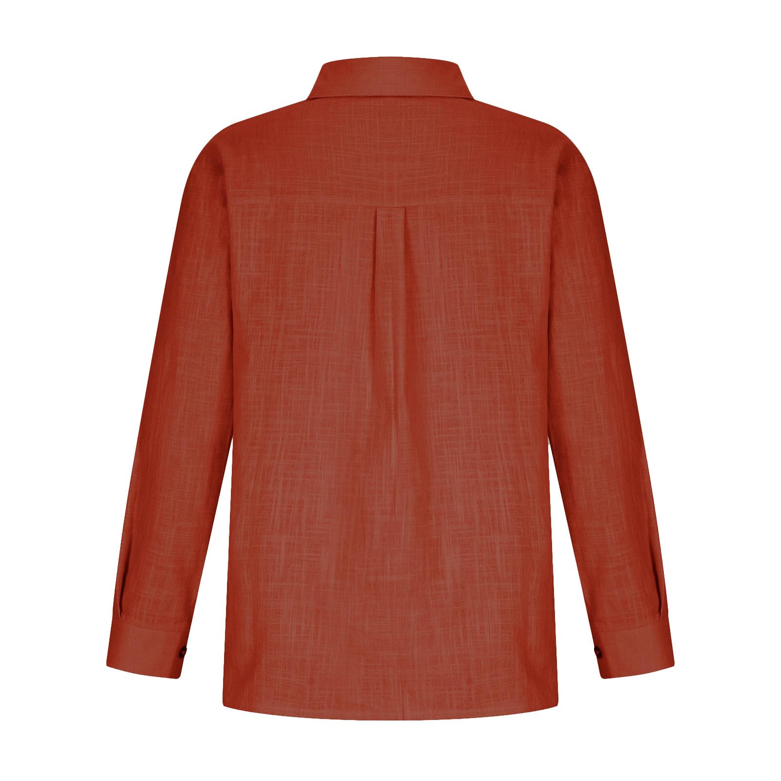 Women's Linen Long Sleeve Blouse - V Neck Button Down Shirt for Summer | Comfortable Business Casual Top for Office & Outdoor Wear