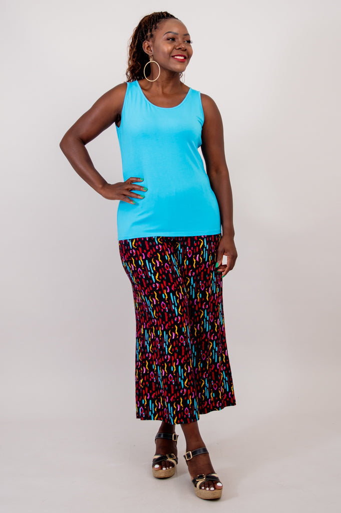 Avalon Organic Bamboo Tank Top - Turquoise Women's Casual Shirt for Yoga, Beach & Summer Outfits