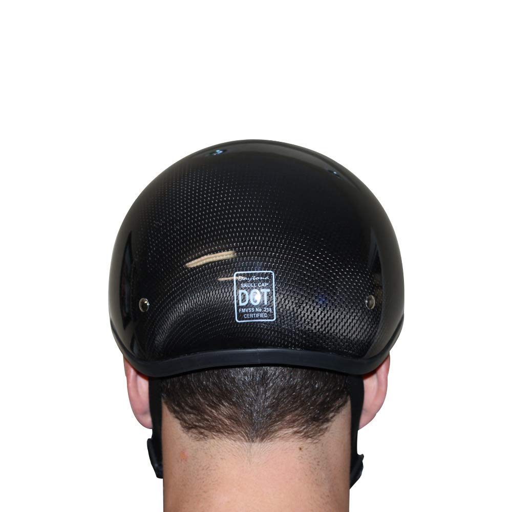 Daytona Helmets Half Skull Cap Motorcycle Helmet DOT Approved Carbon Fiber - Lightweight Durable DOT Certified Motorcycle Helmet for Men & Women | Perfect for Cruiser, Street Bike & Urban Riding