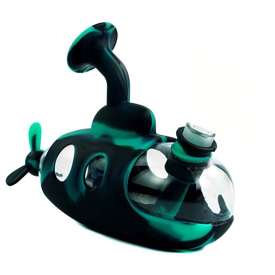 Cute Submarine Design Water Pipe - Silicone & Glass Bowl for Tobacco | Perfect for Smoking Enthusiasts & Home Use