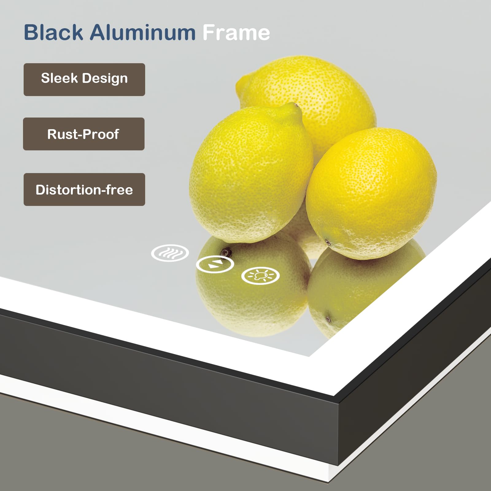 55x30 Inch LED Bathroom Mirror with Black Frame - Anti-Fog, Dimmable, Shatterproof Backlit Vanity Mirror with Memory Function | Perfect for Modern Bathrooms, Makeup Application and Home Decor