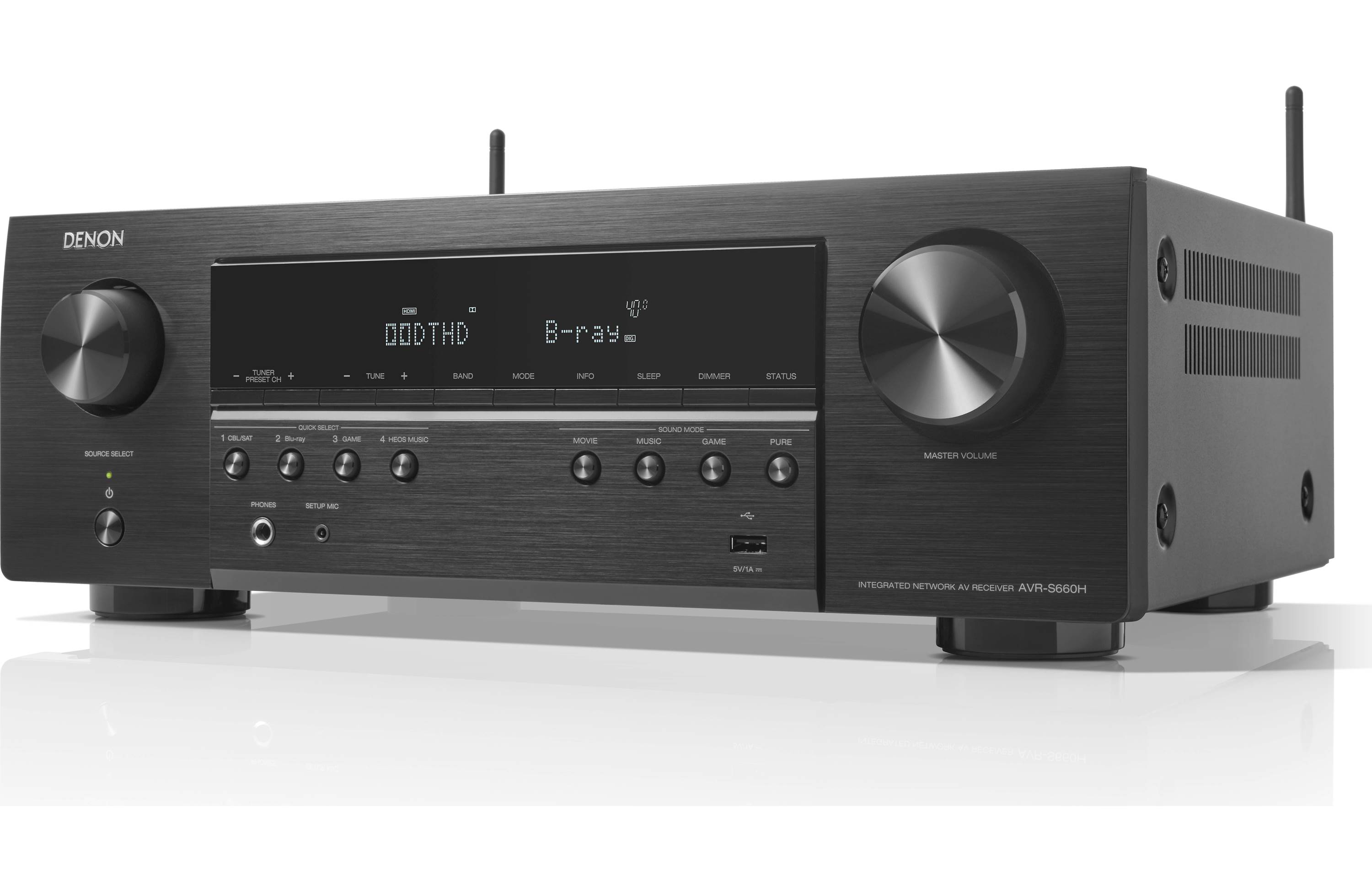 Denon AVR S660H 5.2 Channel AV Receiver with WiFi, Bluetooth, Apple AirPlay 2 & Alexa - Home Theater System for Movies, Music & Gaming
