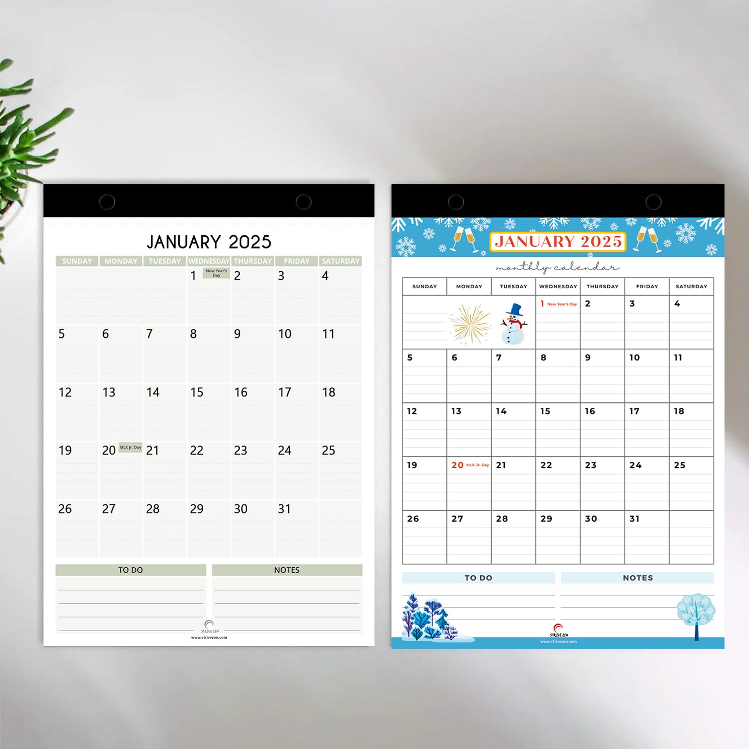 Strive Zen Magnetic Refrigerator Calendar 2025-2026 - A5 Size Dry Erase Fridge Planner for Family & Office - January 25 to December 26 - Perfect for Scheduling, Appointments & Meal Planning - Ideal for Kitchen, Home & Workspace Organization