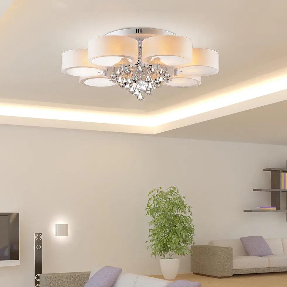 Round Petal LED Flush Mount Ceiling Light - Modern Dimmable Lighting Fixture for Bedroom, Living Room & Kitchen | Energy-Efficient Home Decor