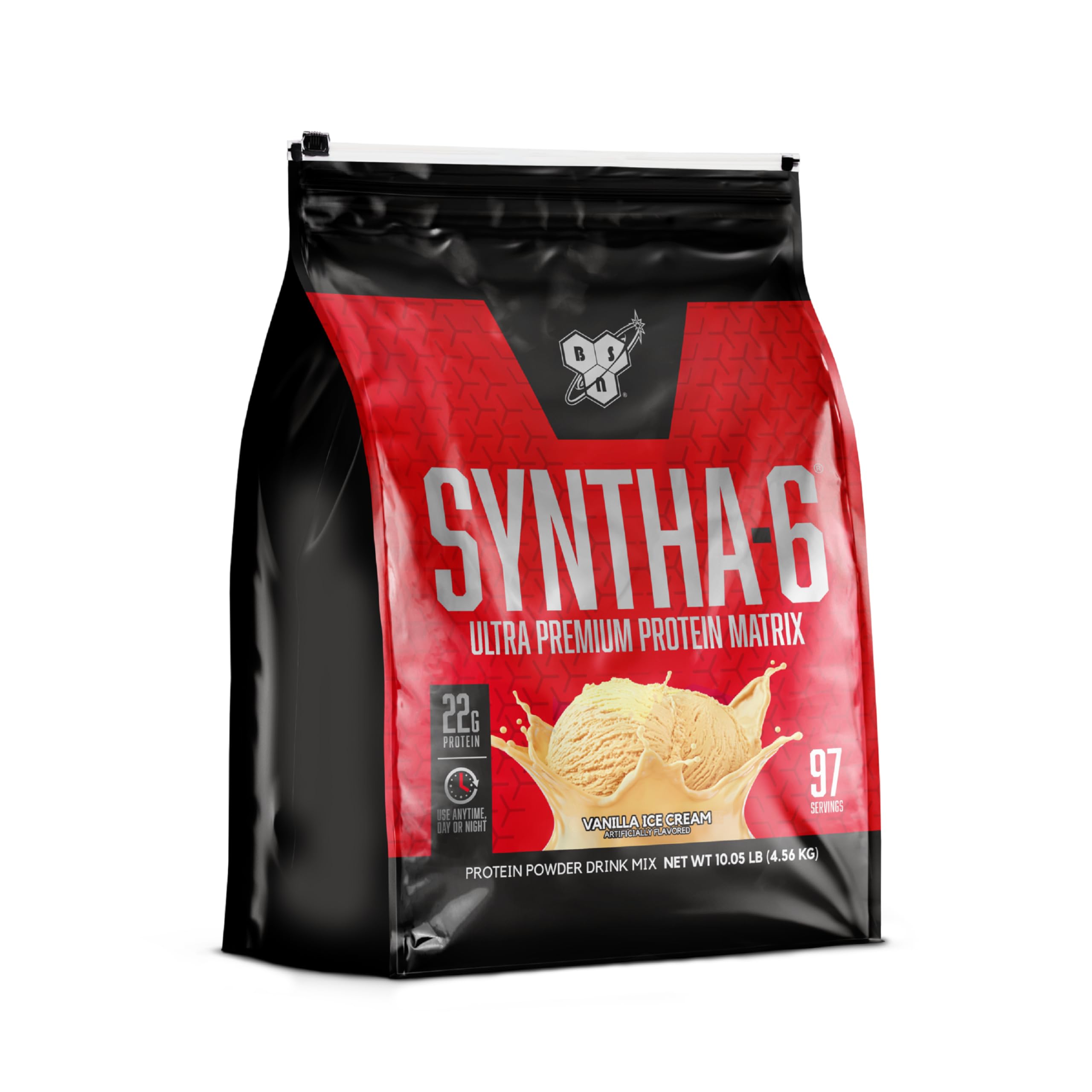 BSN SYNTHA-6 Whey Protein Powder - Vanilla Ice Cream Flavor | 5g BCAA, 22g Protein per Serving | Premium Blend with Micellar Casein & Milk Protein Isolate | 97 Servings (3.7 lbs) for Muscle Recovery & Post-Workout Nutrition | Ideal for Gym, Fitness & Bodybuilding