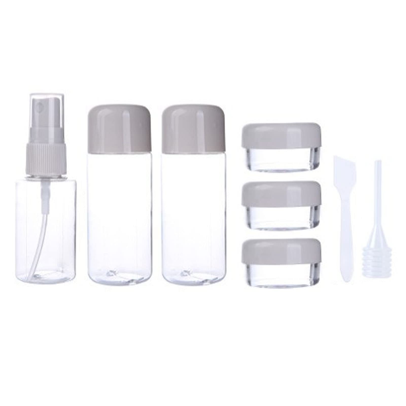 8PCS Travel Bottles Set for Toiletries - Leak Proof Refillable Cosmetic Containers for Lotion, Cream & Liquid | Portable Transparent Toiletry Bottles | Perfect for Air Travel, Gym & Vacation Essentials