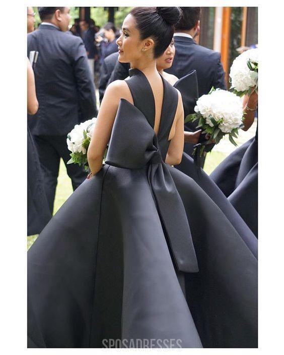 Elegant Black Halter A-Line Short Bridesmaid Dresses - Affordable & Stylish for Weddings, Parties & Special Occasions - WG552