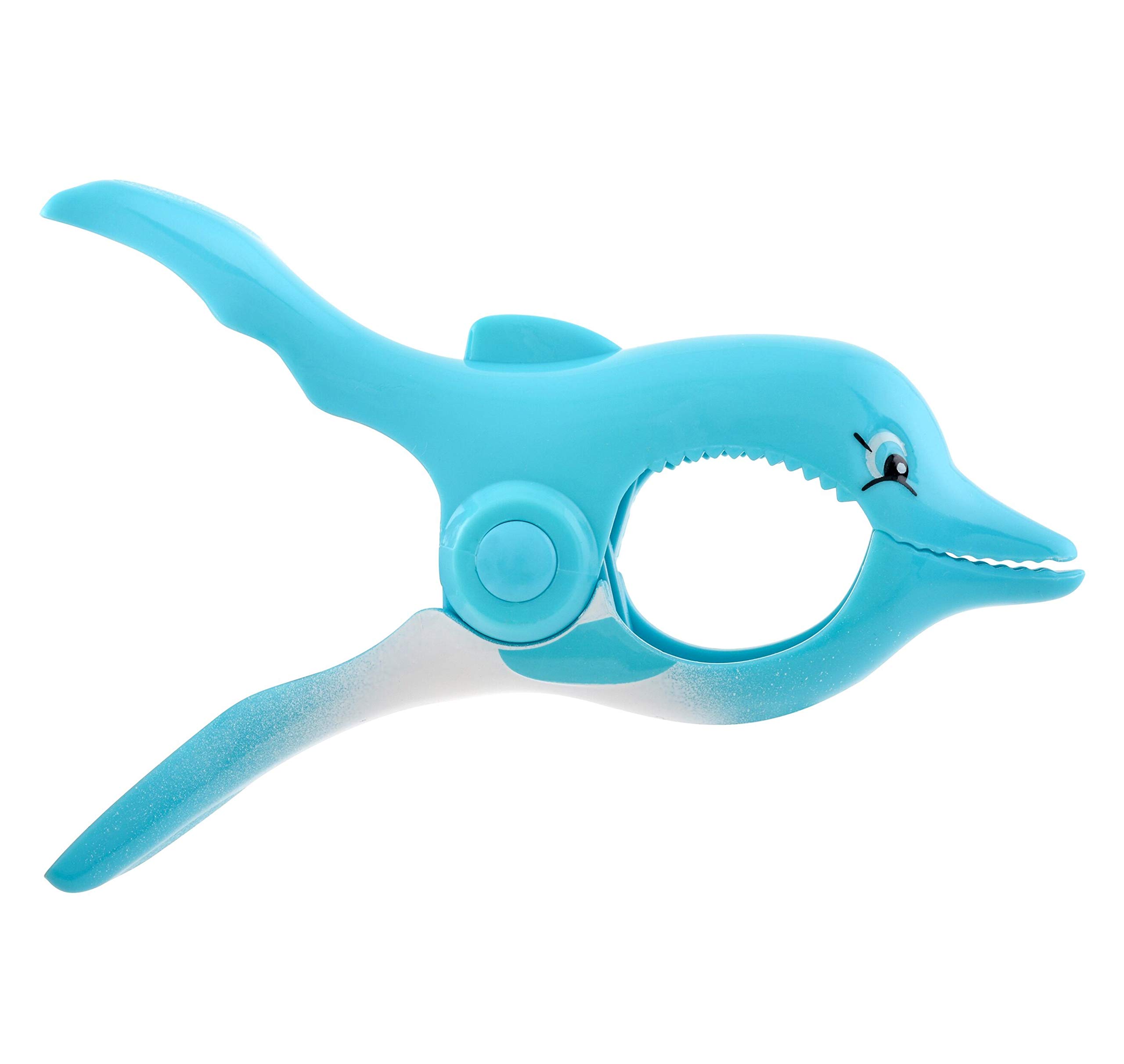 O2COOL Dolphin BocaClips - 2-Pack Beach Towel Clips for Pool, Patio & Outdoor - Secure Towel Holders, Chip Clips & Accessories - Perfect for Beach Days, Swimming Pools & Backyard Relaxation (BCP080E006000)