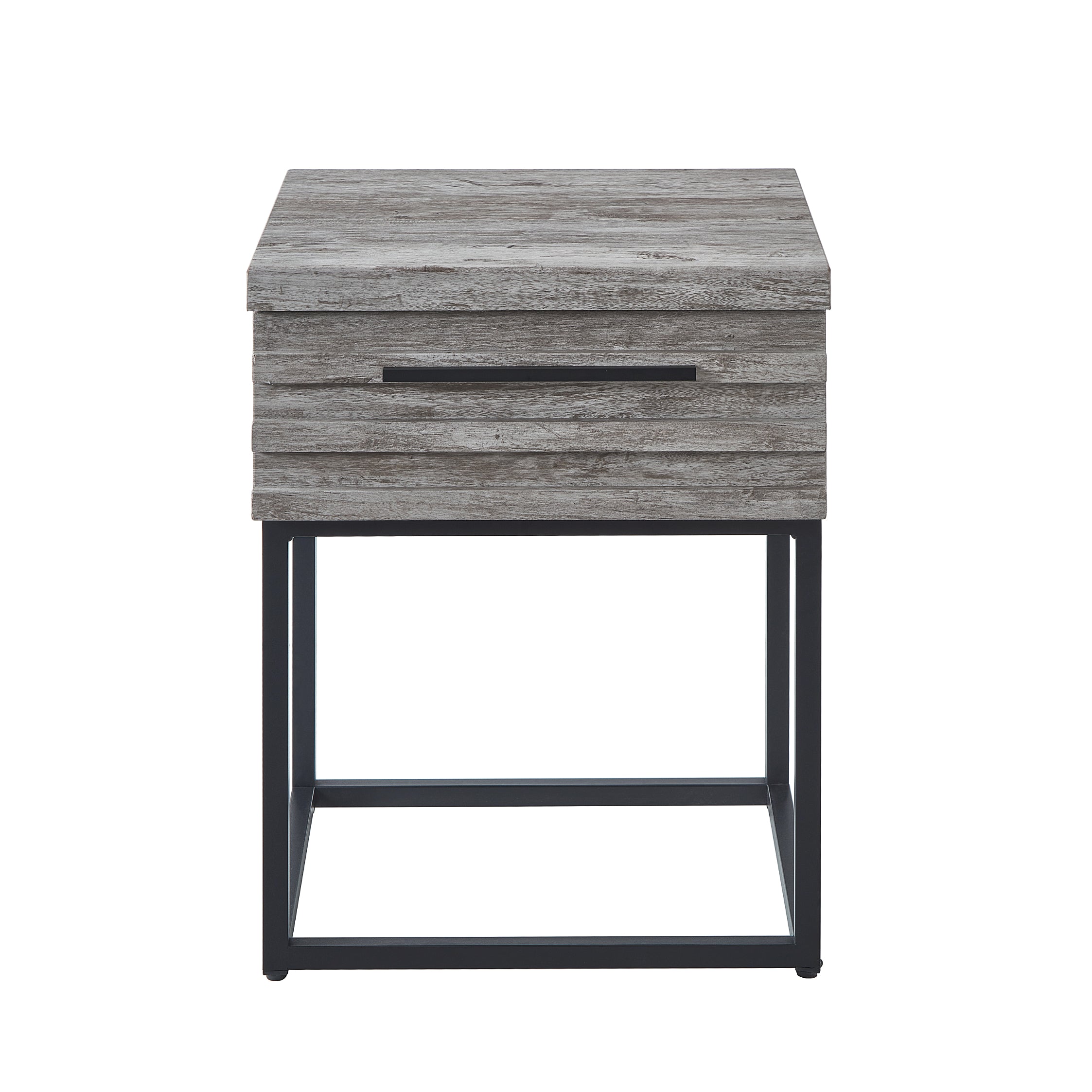 Roundhill Furniture Celestial Contemporary Storage End Table - Modern Nightstand with Drawer for Bedroom, Living Room & Office - Stylish Side Table for Home Decor & Organization