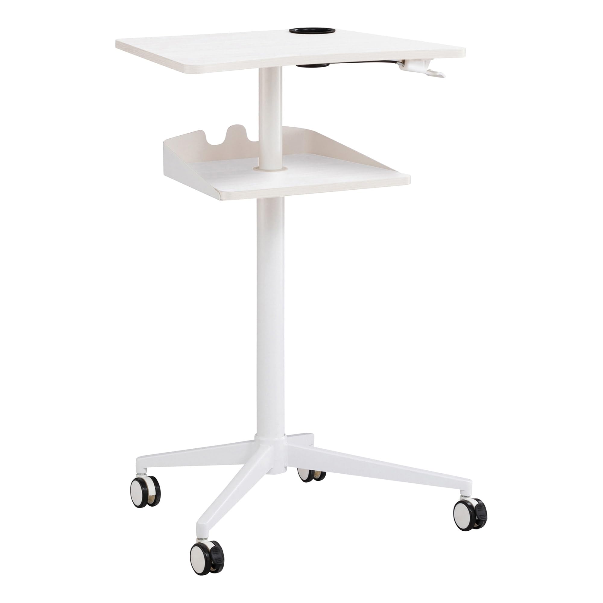 Safco 1944WH VUM Adjustable Mobile Laptop Stand, Pneumatic Height-Adjustable Computer Cart, 22.875