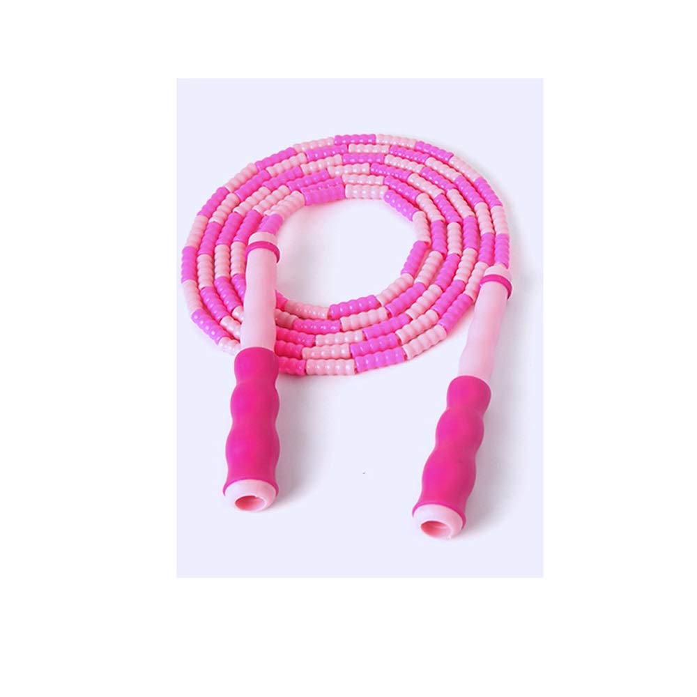 JWDYA Kids Bamboo Jump Rope with Non-Slip Handles - Adjustable Skipping Rope for Exercise, Fitness, Yoga & Sports - Durable Hard Bead Design (Pink) - Perfect for Home Workouts, School PE Class & Outdoor Activities