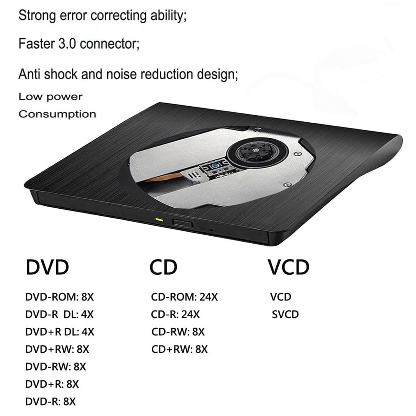 Xchon USB & USB-C Plug and Play Portable Reader/Writer for Laptops & Desktops - Fast Data Transfer for Work, Gaming, and Media Storage