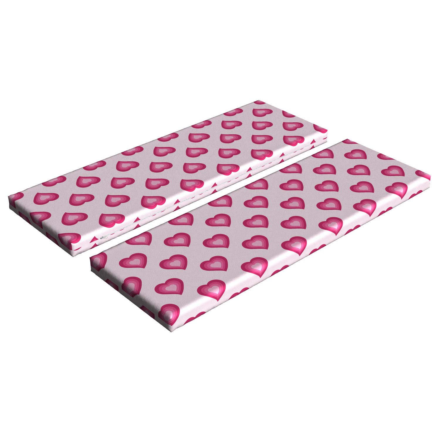 Ambesonne 2-Piece Pale Pink Heart Ombre Bench Cushion Set - 45