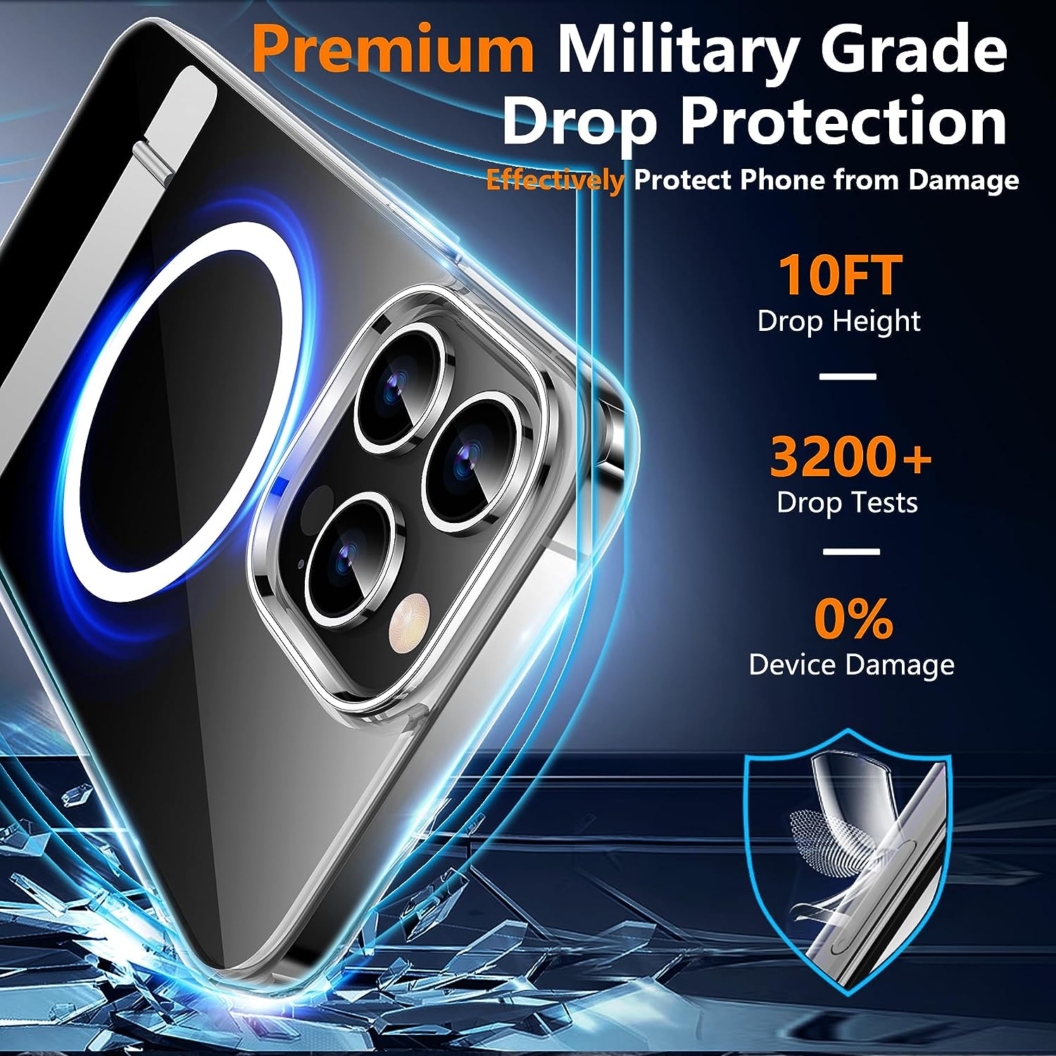 iPhone 15 Pro Max Tempered Glass Screen Protector - 9H Hardness Shatterproof Case with HD Clarity & Anti-Scratch Protection - Perfect for Daily Use, Travel & Outdoor Activities