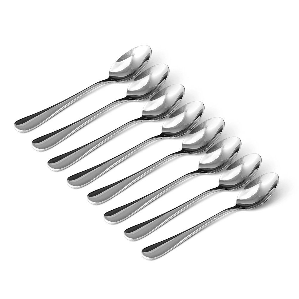 MEIYIN 8-Piece Stainless Steel Espresso Spoons Set - Small Coffee Tea Dessert Spoons for Espresso, Cappuccino, Desserts & Soup - Perfect for Home, Cafe & Restaurant Use
