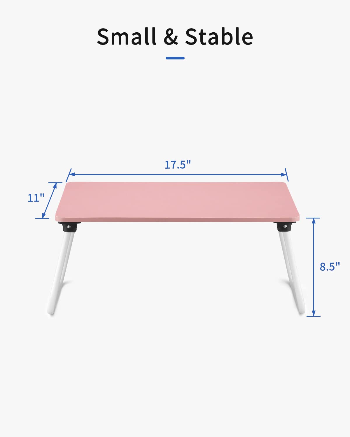 Premium Folding Lap Desk for Laptop - Portable Lightweight Bed Tray Table with Adjustable Stand, Perfect for Breakfast in Bed, Working on Sofa, Floor or Couch (Pink) - Ideal for Home Office, Dorm & Travel Use