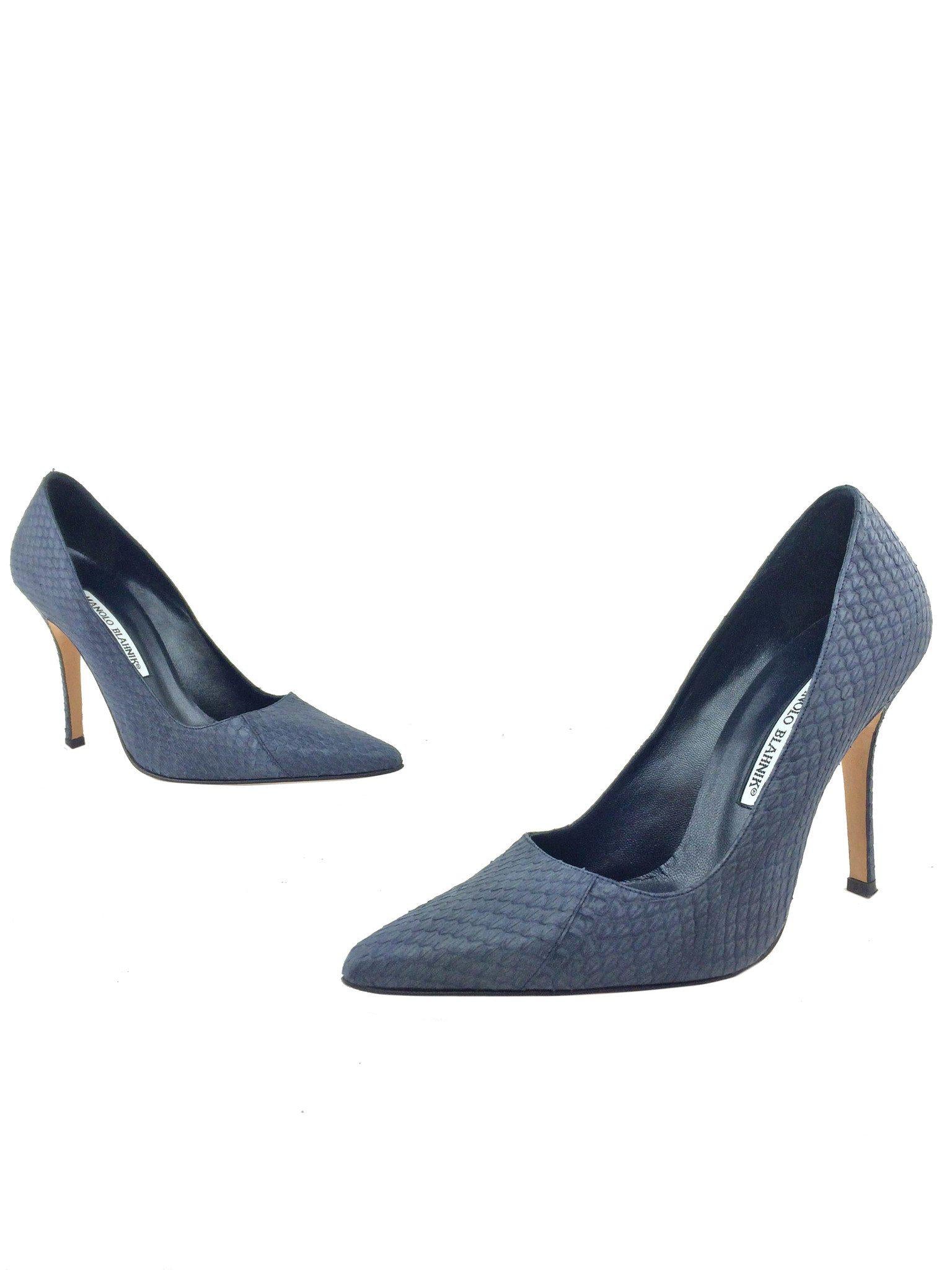 Manolo Blahnik BB Python Pumps Women's Size 7.5 - Luxury Designer Heels for Parties, Weddings & Special Occasions