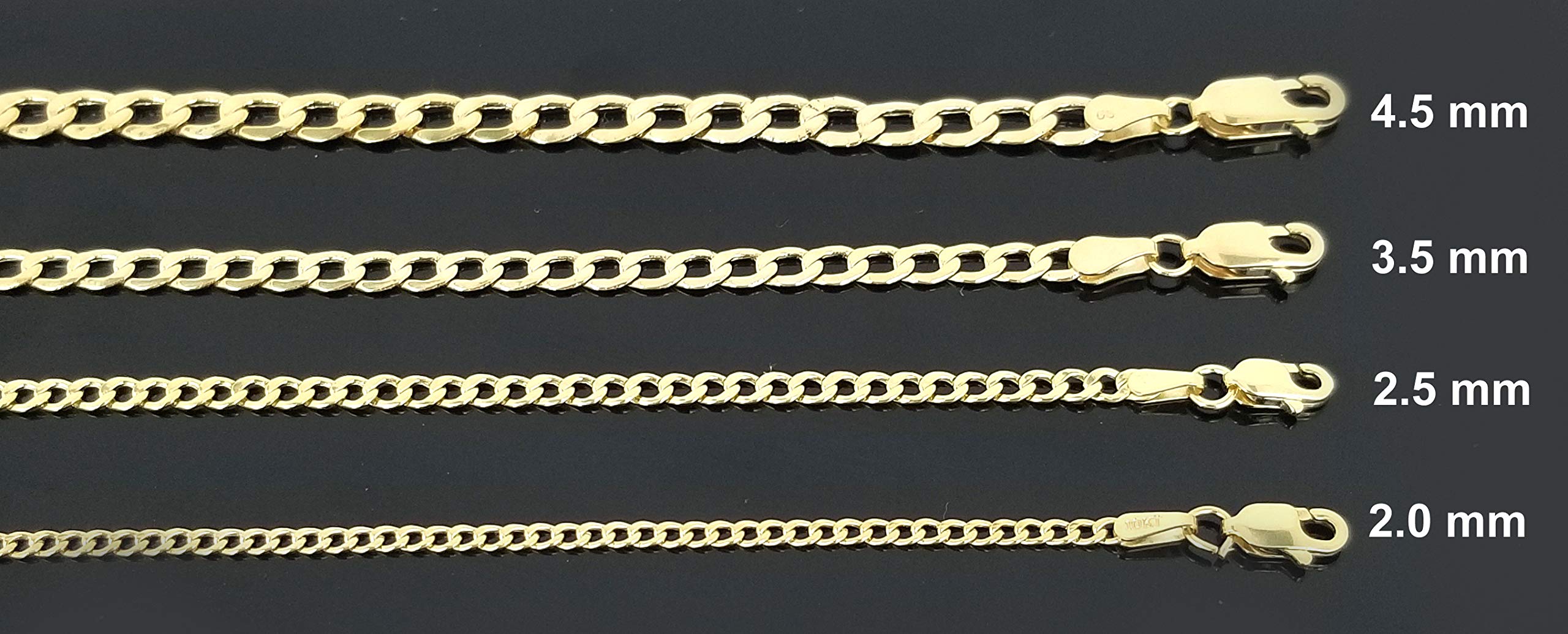 10K Yellow Gold Hollow C-Link Bracelet & Anklet for Men & Women - 4.5mm Width - Adjustable Chain Jewelry for Casual Wear, Layering & Gift Giving