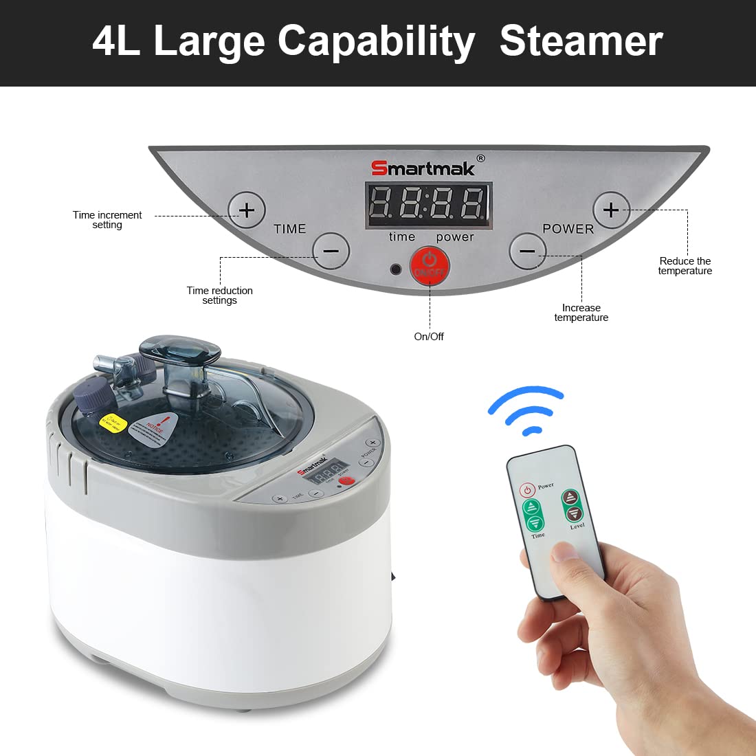 Smartmak Portable Home Steam Sauna - Full Size Personal Sauna Spa Box with 1500W Steam Generator, 4L Water Tank & 99 Min Timer | Foldable Chair & Mat Included | Remote Control | Beige Brown | Perfect for Home Relaxation, Detox & Muscle Recovery