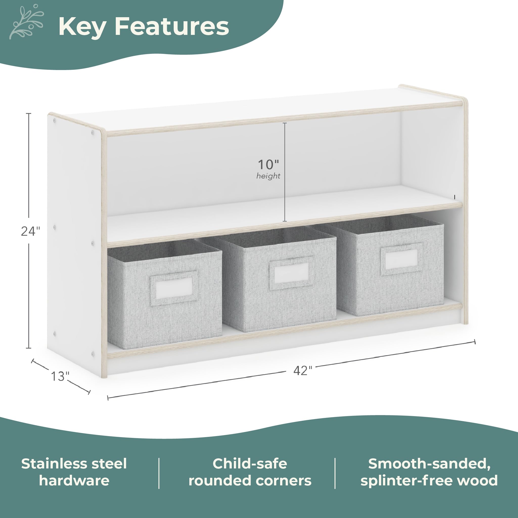Guidecraft EdQ Two Shelf Open Storage Organizer 24