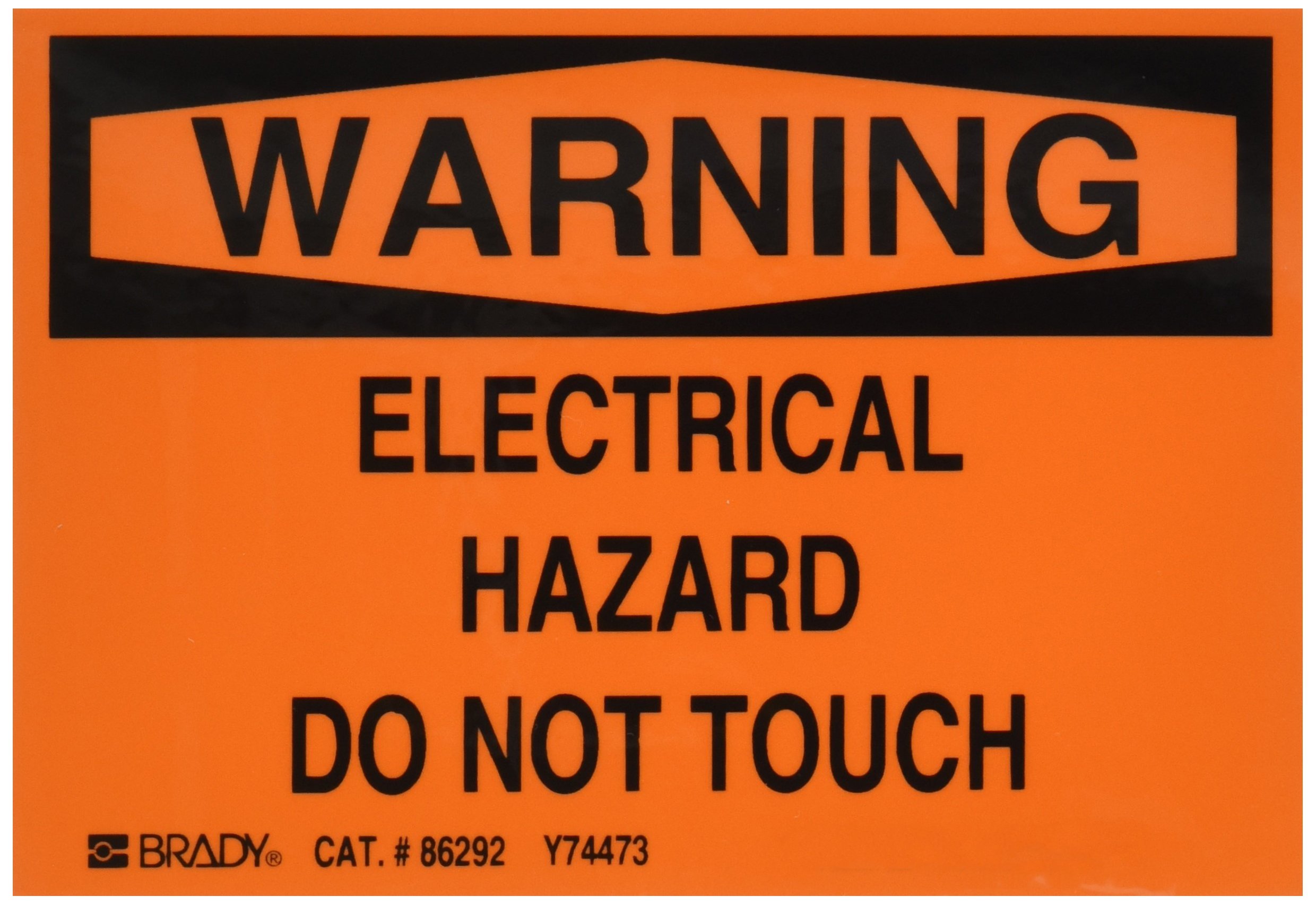 Brady 86292 Black/Orange Equipment Label - Durable Industrial Safety Tags for Machinery, Tools & Workplace Organization