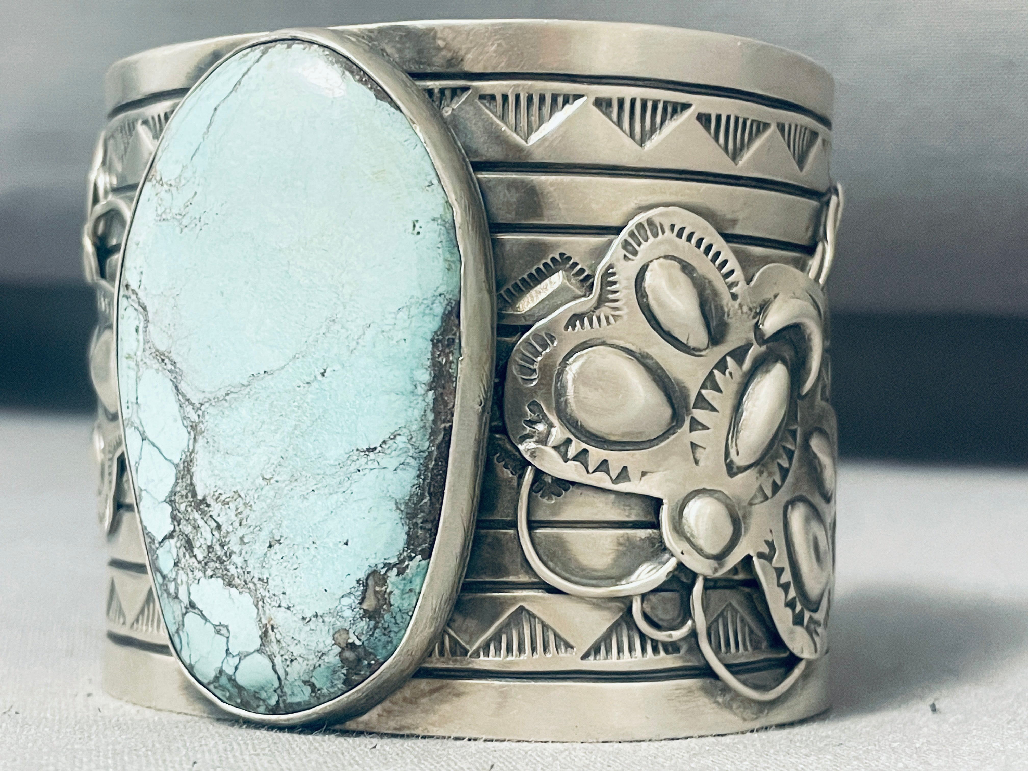 Authentic Navajo Blue Spider Turquoise Sterling Silver Dragonfly Bracelet - 152g Handmade Native American Jewelry for Women - Perfect for Boho, Festival & Spiritual Healing