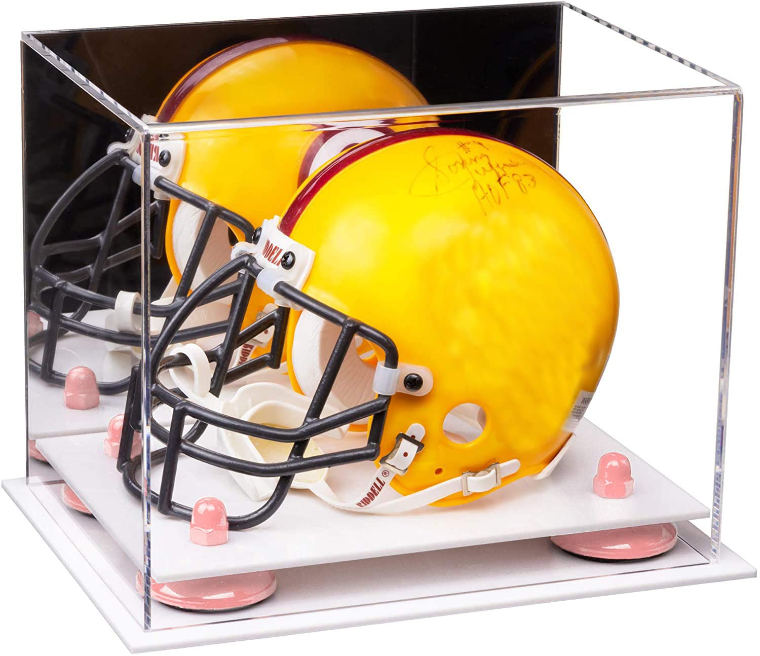 Acrylic Mini Football Helmet Display Case - Perfect for Collectible Miniature Helmets & Sports Memorabilia - Great for Home Office, Man Cave, or Sports Fan Gift