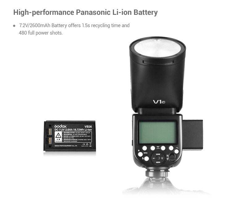 Godox V1 Flash Speedlight for Sony Cameras - Professional TTL On-Camera Flash with Round Head, 2.4G Wireless System - Perfect for Portrait, Wedding, and Event Photography