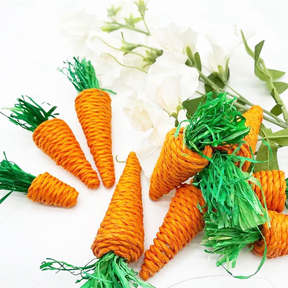 Natural Corn & Carrot Woven Chew Toys for Hamsters, Rabbits, Guinea Pigs - Small Animal Dental Care & Teeth Grinding Balls - Perfect for Cage Enrichment & Stress Relief