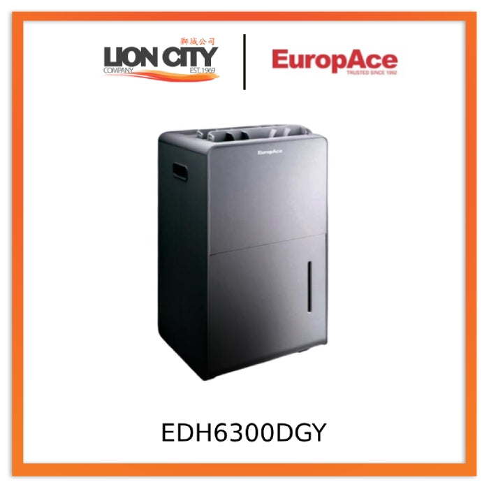 Europace EDH6300DGY 30L 5-in-1 Dehumidifier with HEPA Air Purifier - Ideal for Basements, Bedrooms & Large Rooms up to 1500 Sq Ft
