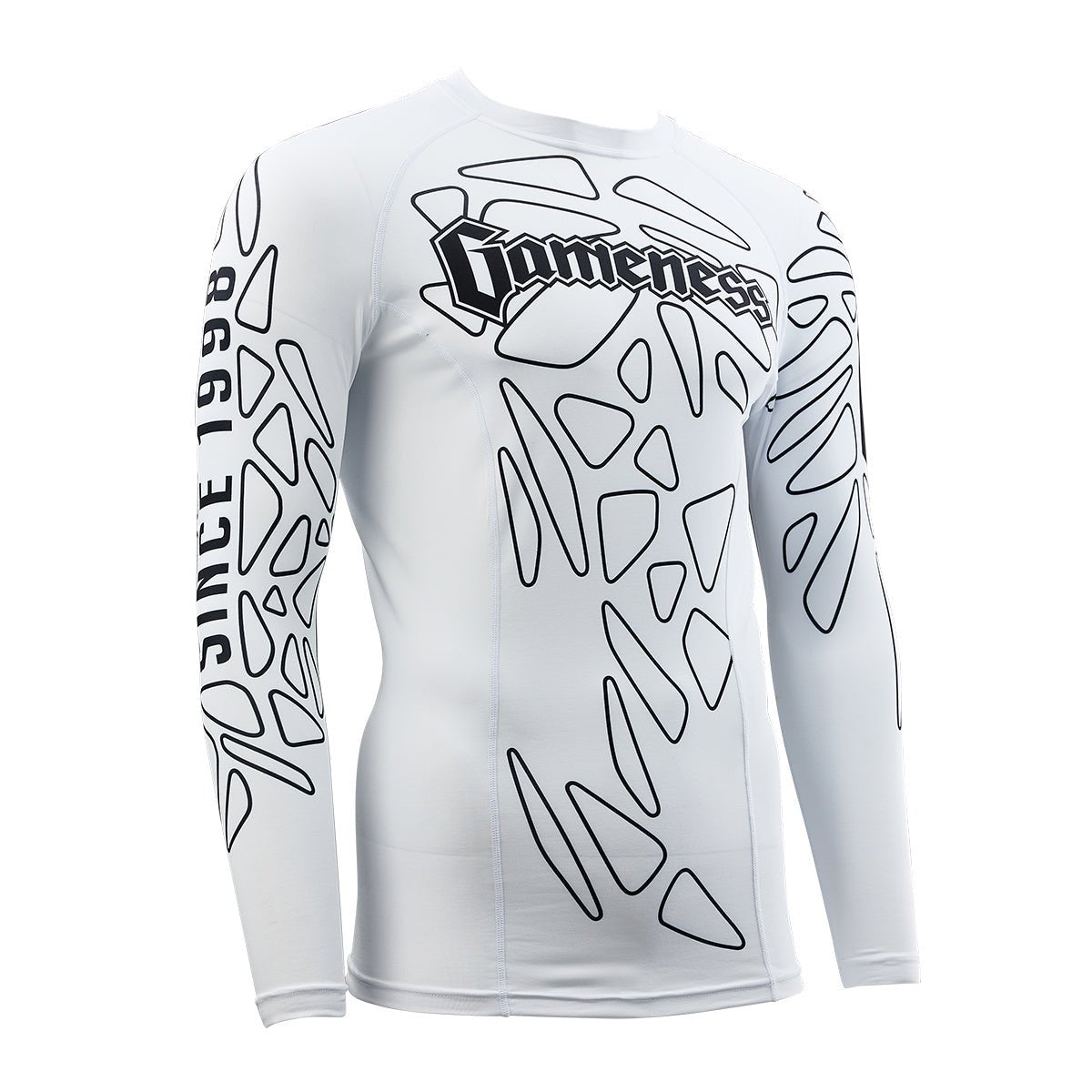 Gameness Men's Long Sleeve Pro Ranked Rash Guard - BJJ MMA Training, Grappling & Jiu-Jitsu Competition Wear
