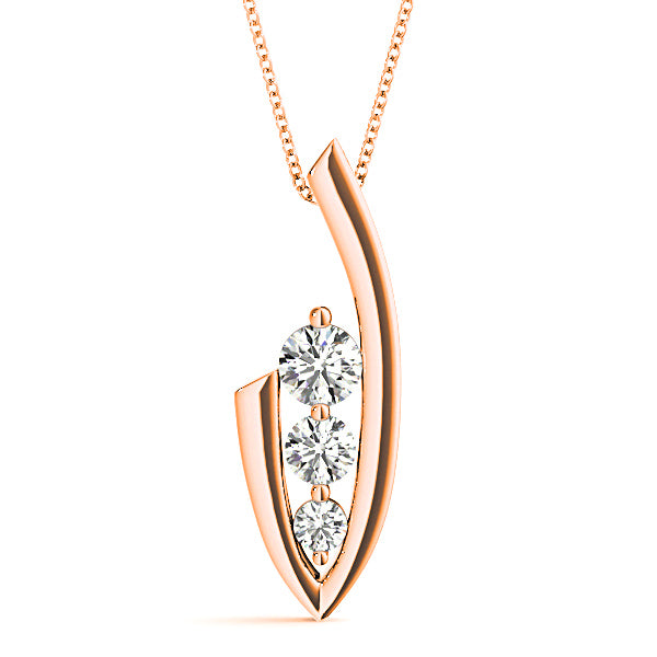 0.50 Carat Diamond Three Stone Pendant Necklace - Elegant Jewelry Gift for Women, Perfect for Anniversary, Wedding & Special Occasions