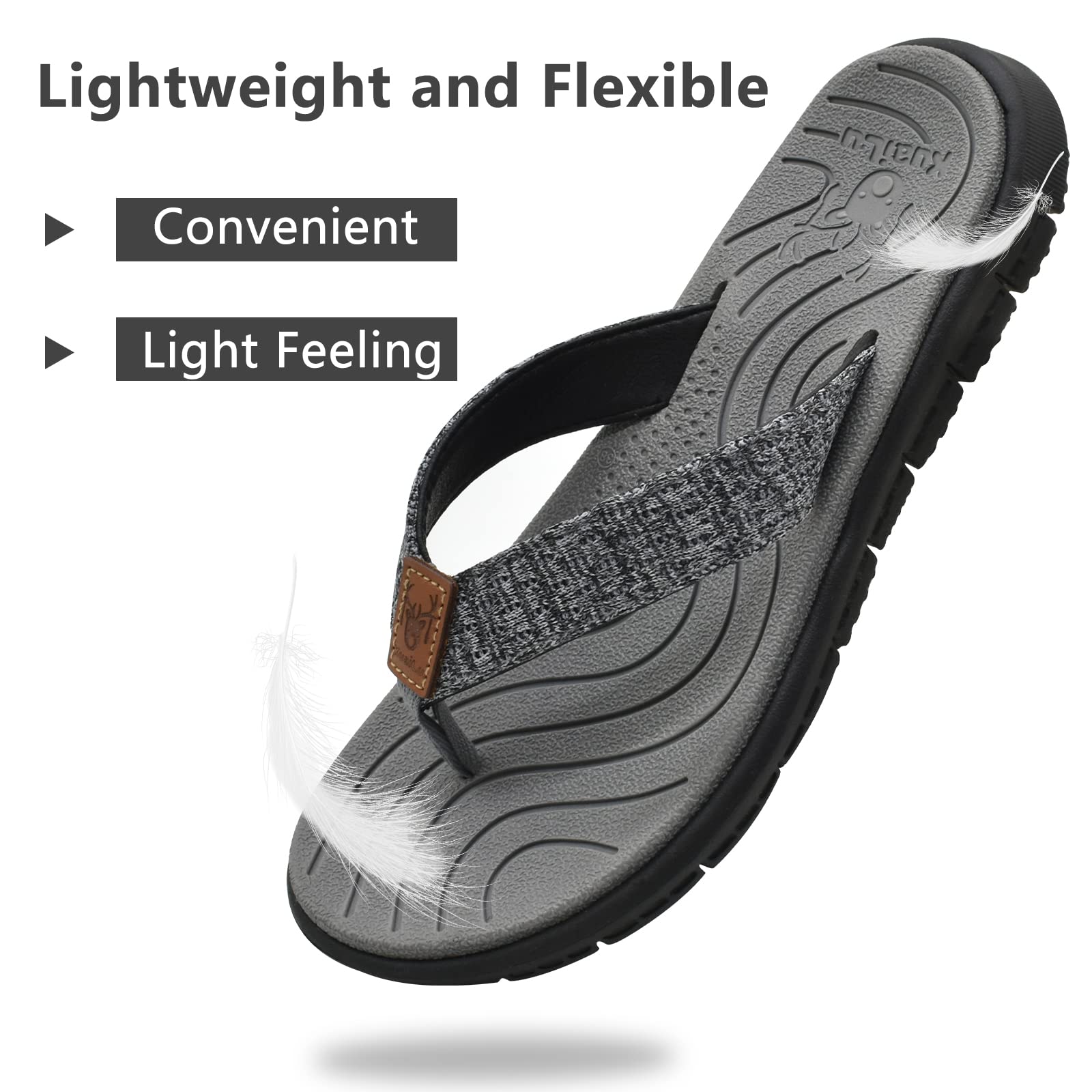 **KuaiLu Women's Comfortable Flip Flops with Arch Support - Lightweight Non-Slip Yoga Sandals for Walking, Beach, and Summer Outdoor Activities**