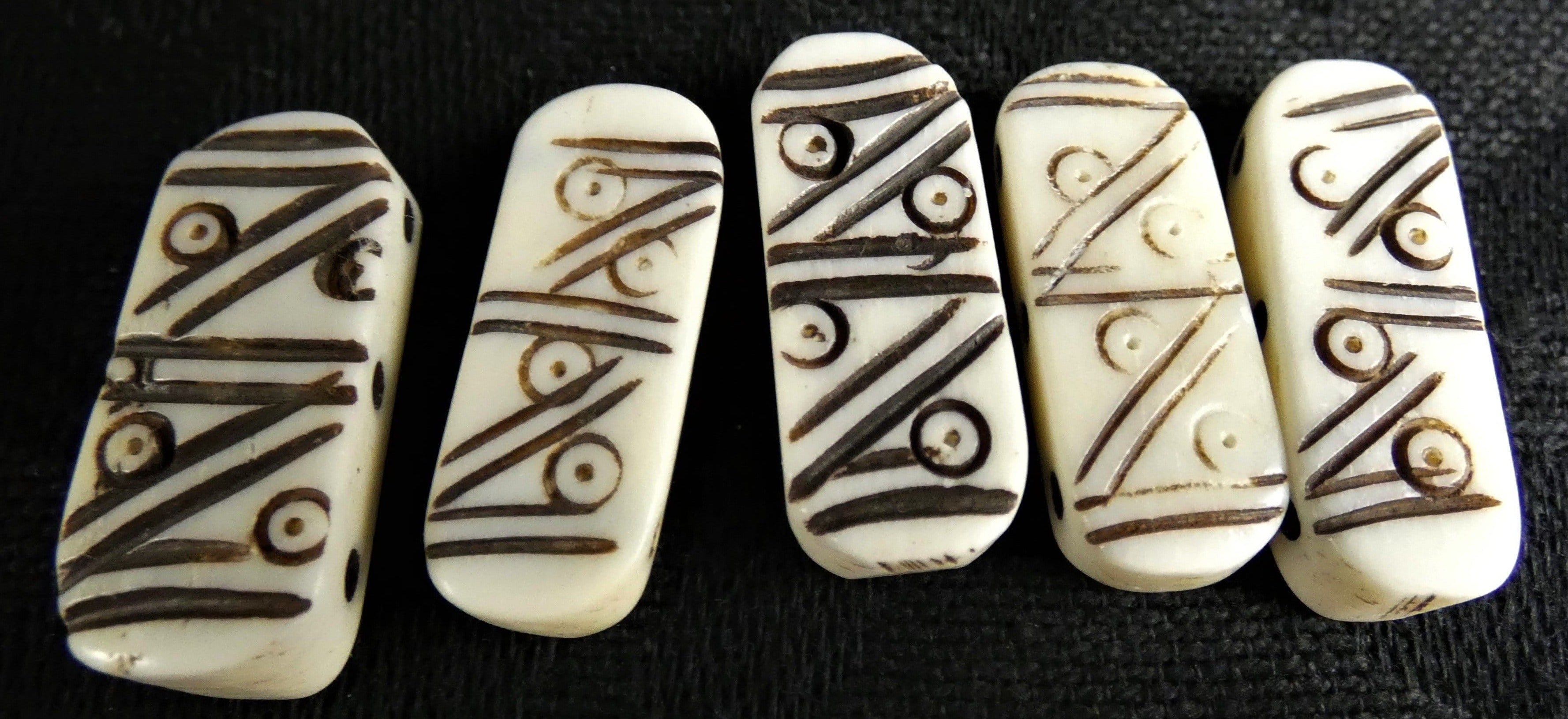 Bone 3 Hole Beads for Jewelry Making - Natural Bone Beads for DIY Bracelets, Necklaces & Crafts - Perfect for Bohemian, Tribal & Ethnic Style Accessories