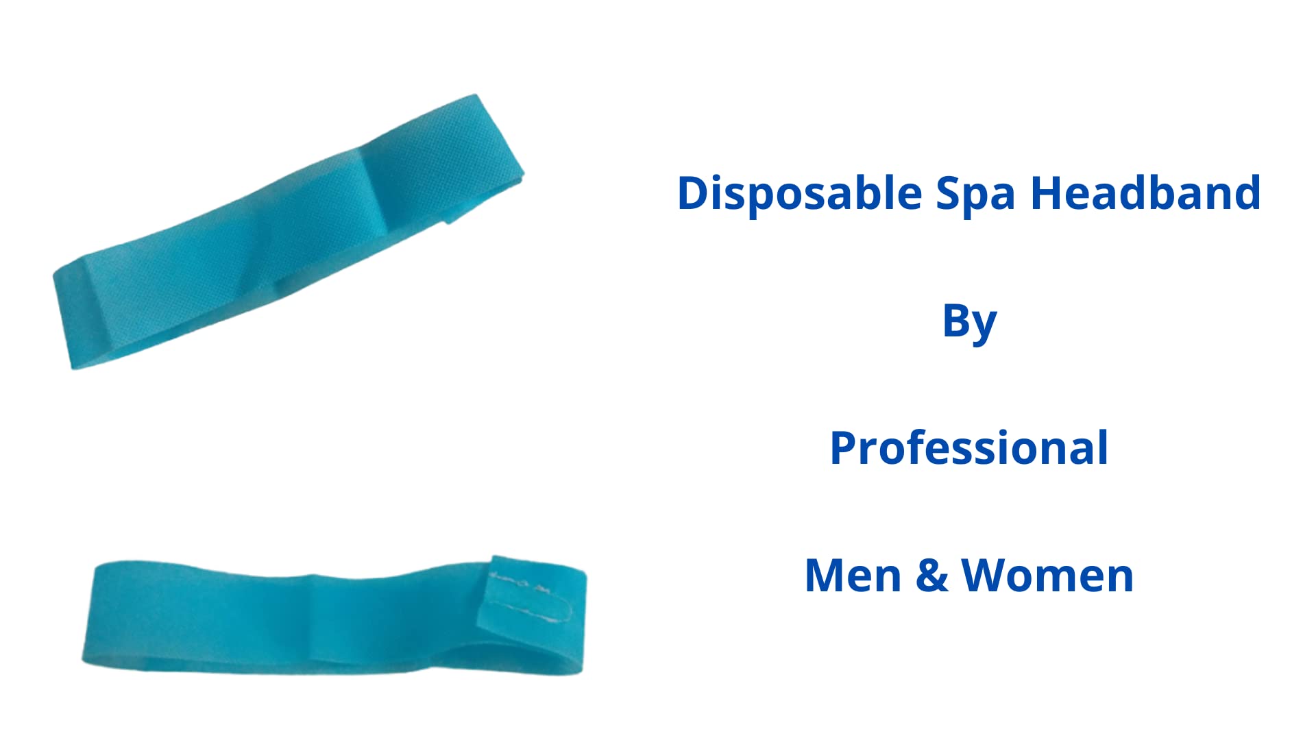 RXSHOPY® Disposable Non-Woven Blue Facial Headbands - 50 Pack (11.5