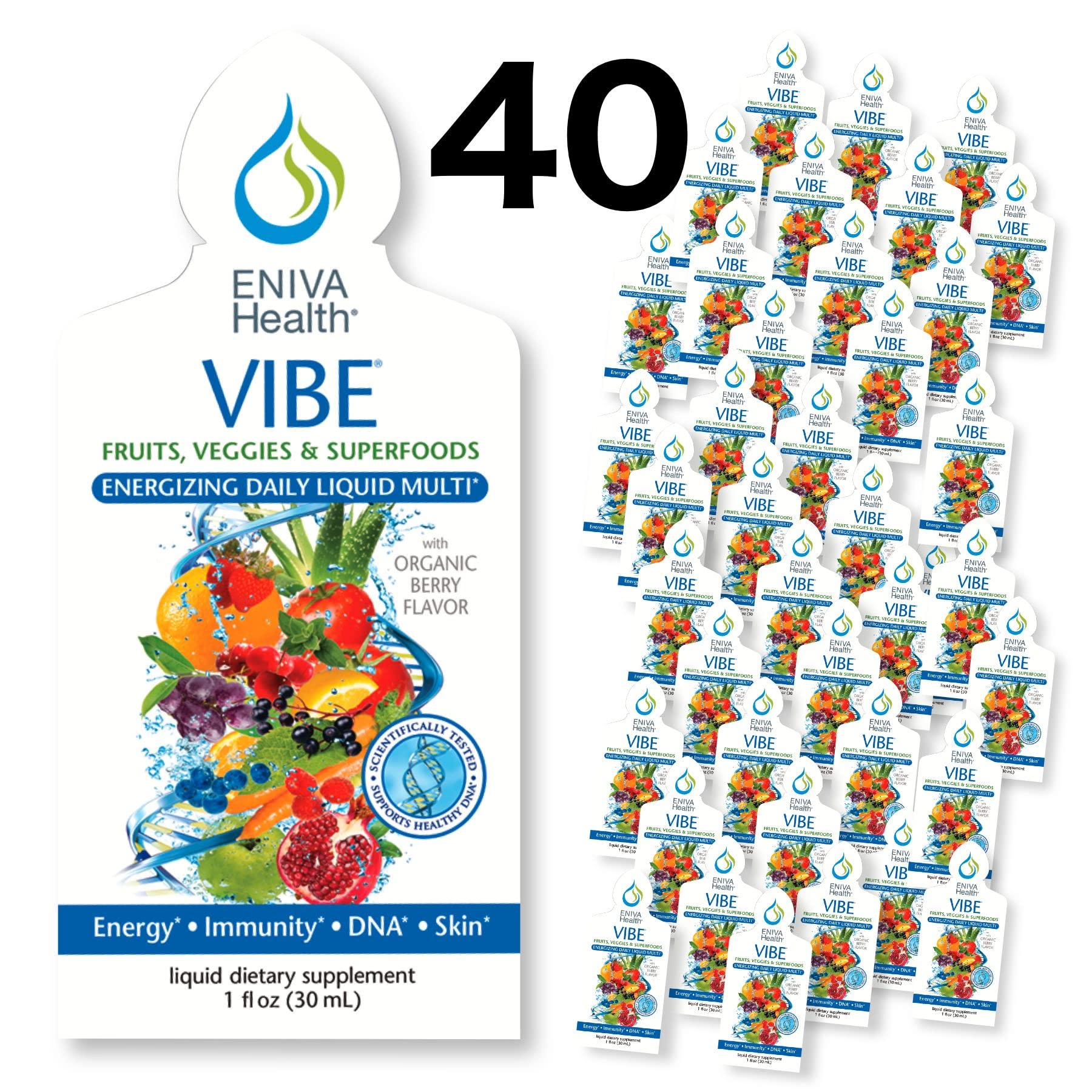 Health Vibe Liquid Multivitamin Supplement with Vitamins A, B12, C, D, E & Amino Acids | Daily Fruit & Vegetable Multivitamin for Women & Men | Doctor Formulated | Made in USA | Supports Immune System, Energy & Overall Wellness for Active Lifestyles