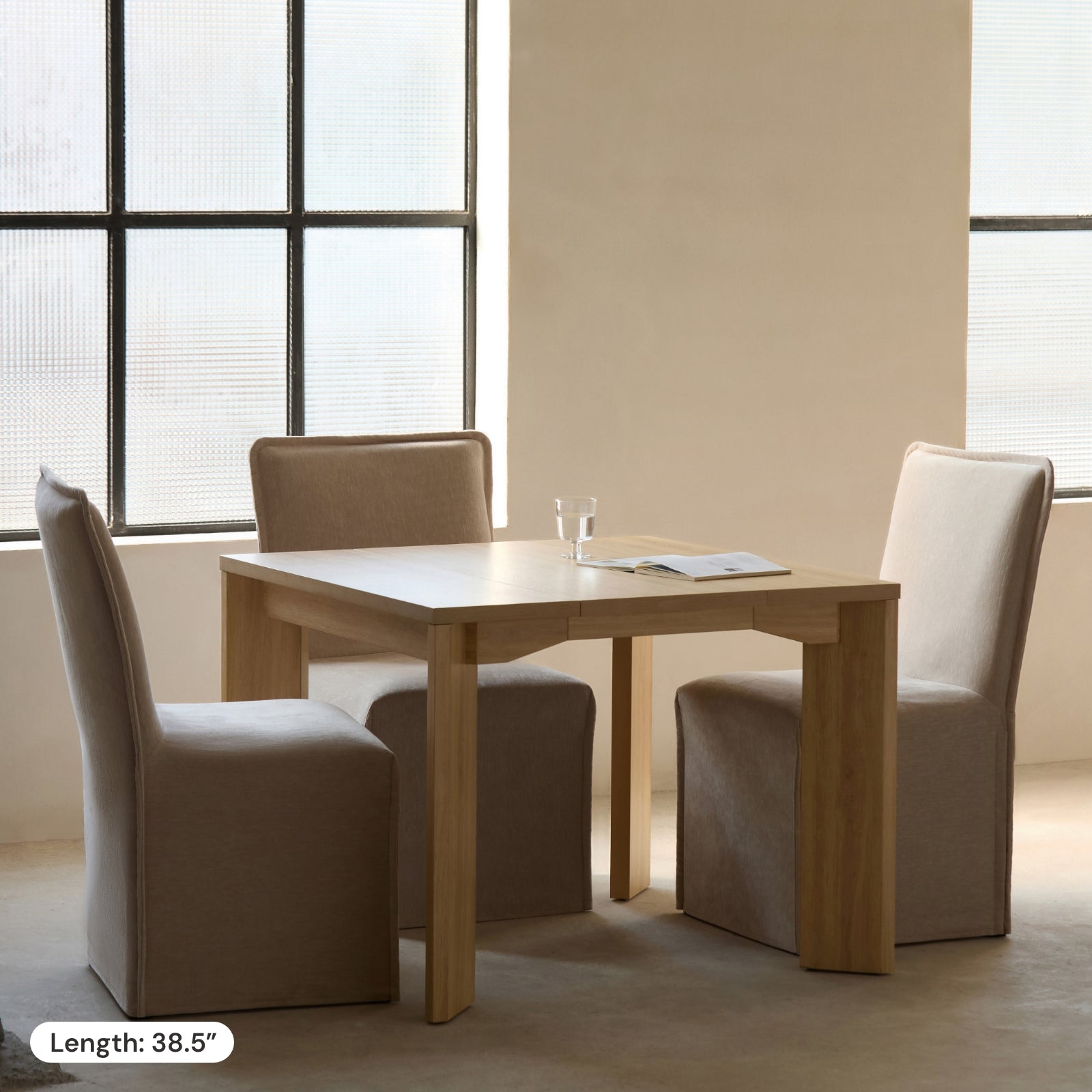 Extendable Oak Flex Dining Table - Expandable for Small Spaces & Entertaining | Perfect for Apartments, Kitchens & Family Gatherings