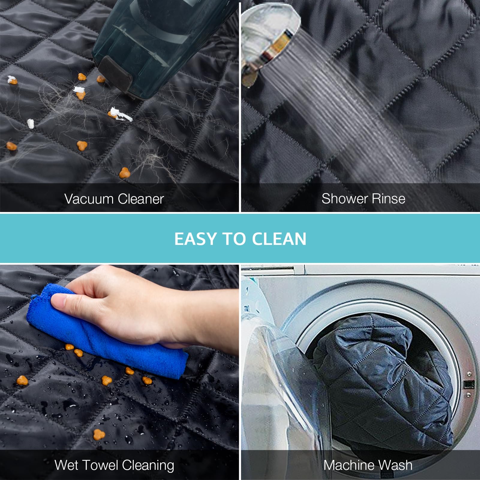 Waterproof Dog Car Seat Cover - Durable Scratchproof Nonslip Pet Hammock for Back Seat with Mesh Window | Universal Fit for All Vehicles | Perfect for Road Trips & Daily Commutes (Black, Standard Size)