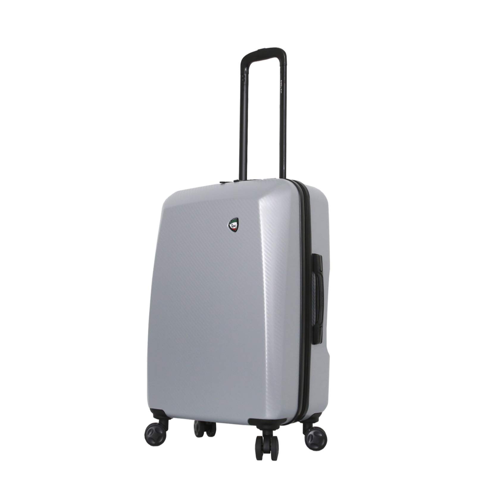 Mia Toro Italy Torino 24 Inch Hard Shell Spinner Luggage - Silver | Lightweight Durable Suitcase for Travel, Business Trips & Vacations | Carry-On Compatible