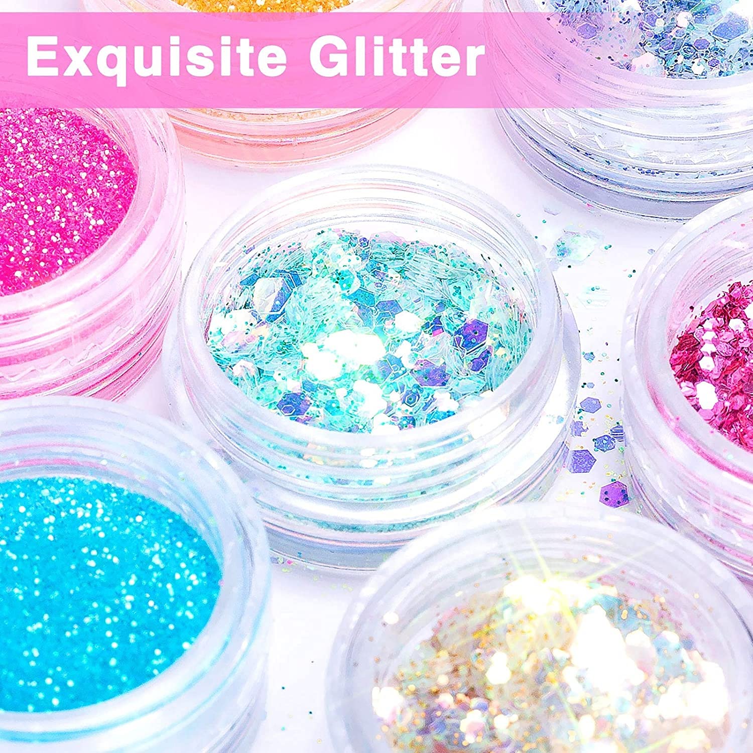 RoyalKart 24Pcs Mirror Nail Glitter Powder Set - Chrome Pigment Eye Shadow & Nail Art Glitters for Professional Makeup - Perfect for Parties, Halloween, Cosplay & Salon Use (Random Colors)