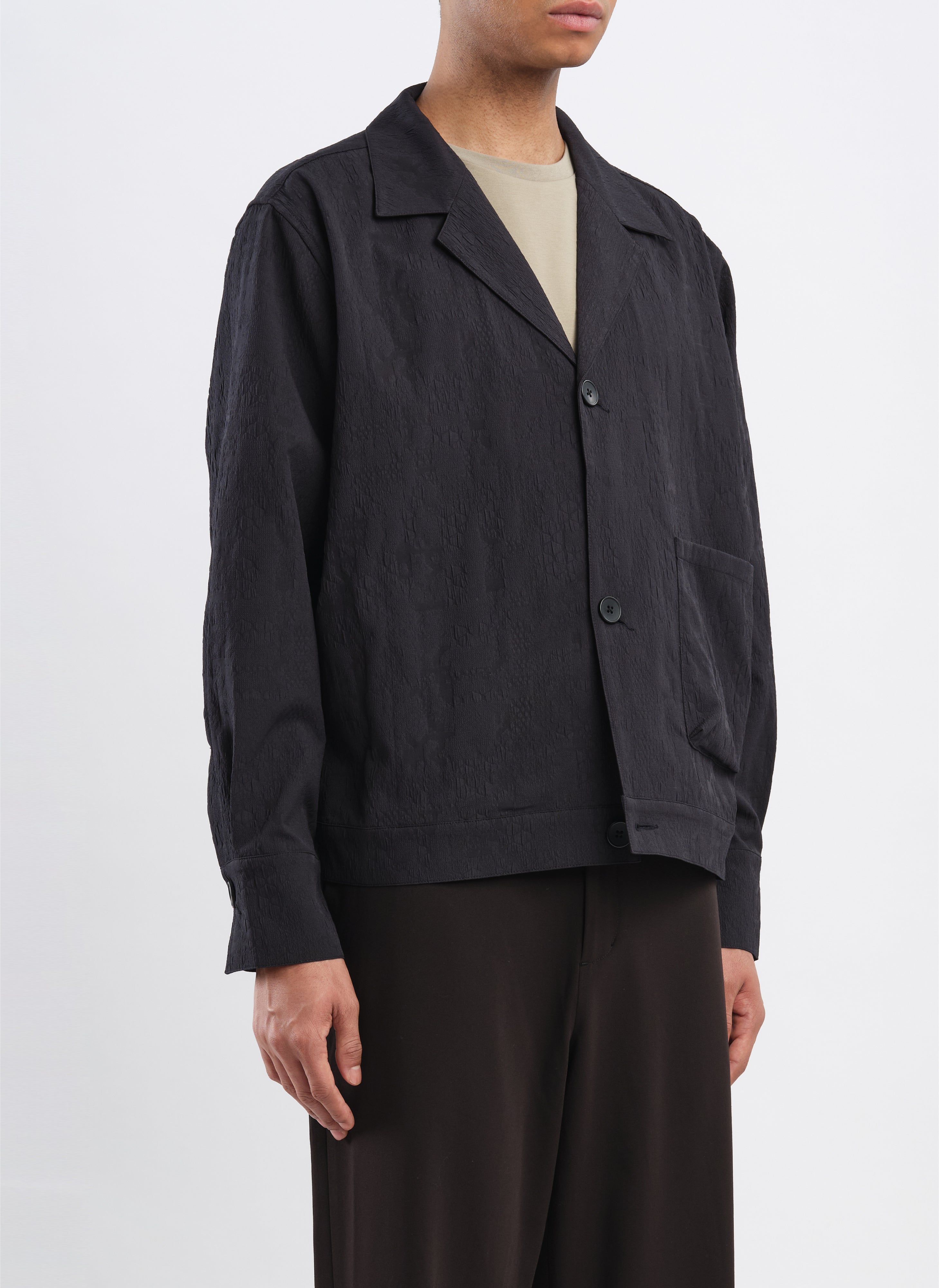 Rayon Polyester Nylon Spandex Jacquard Soft Blouse Shirt for Women | Lightweight Comfortable Tops for Work & Casual Wear