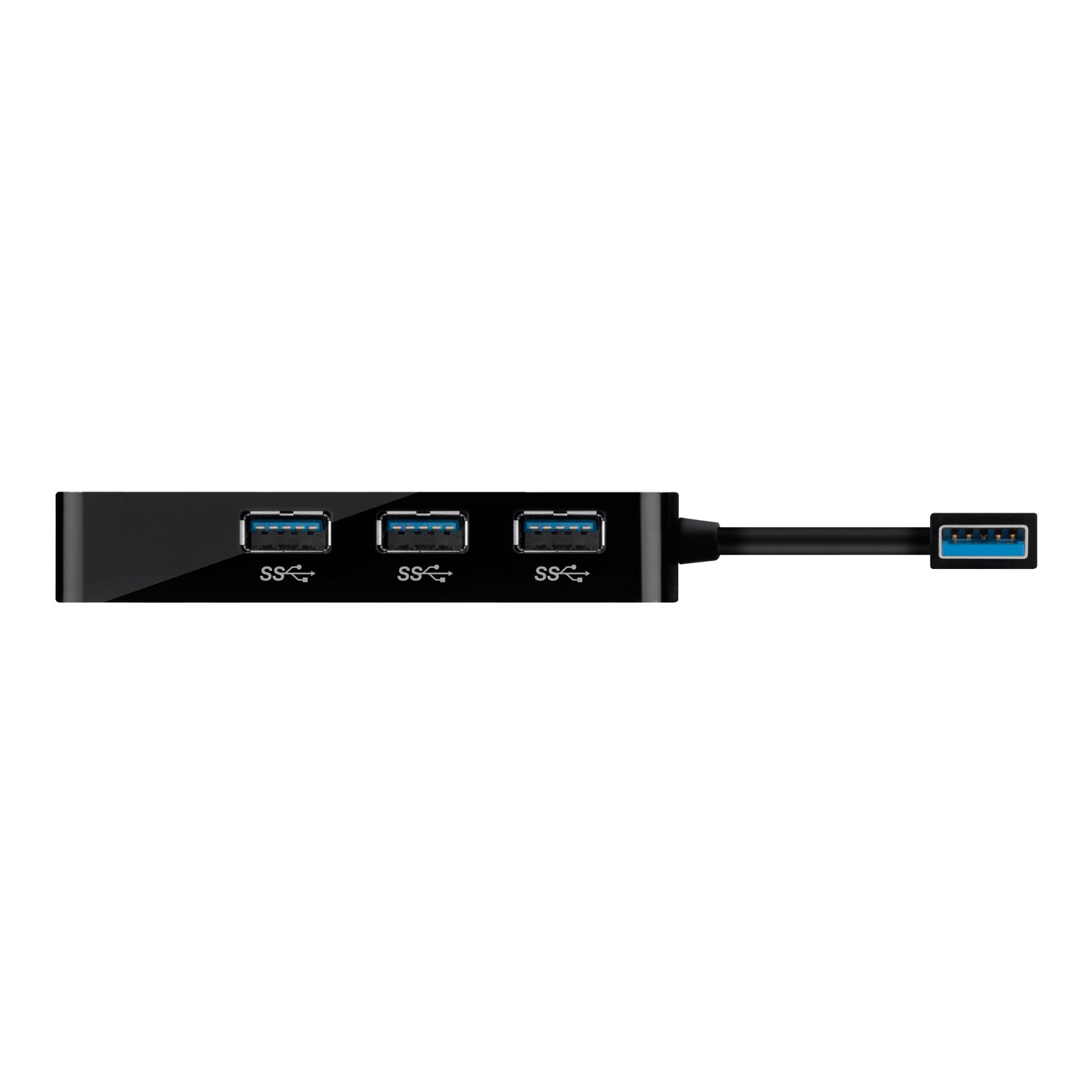 Belkin 3-Port USB 3.0 Hub with Gigabit Ethernet Adapter - High-Speed Data Transfer & Wired Network Connection - Compact USB Splitter for Laptop, Desktop, MacBook - Perfect for Home Office, Gaming & Remote Work (Black)