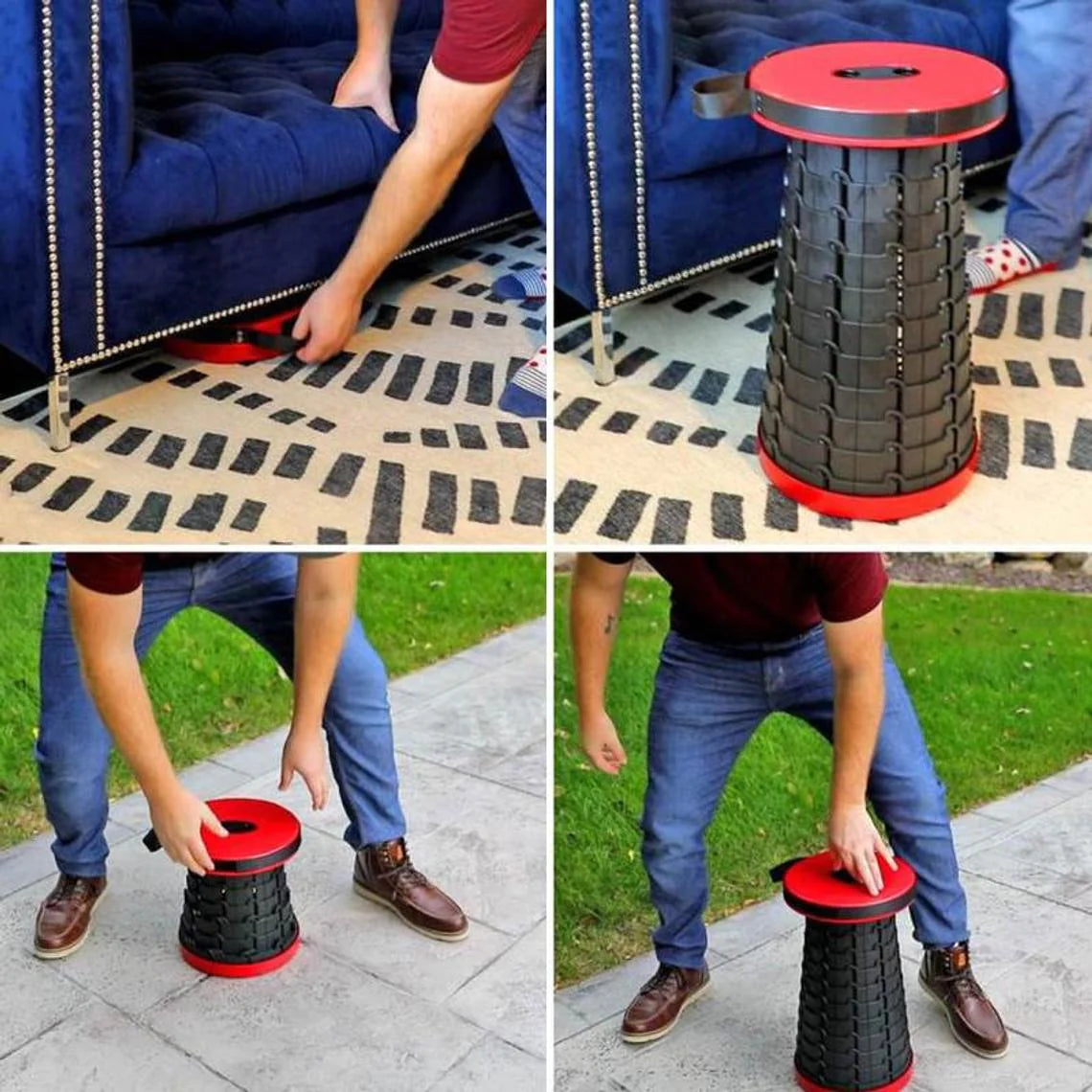 Premium Collapsible Portable Folding Stool - Lightweight & Compact Outdoor Camping Chair for Hiking, Fishing, Concerts, Picnics & Waiting in Line - Perfect for Campers, Anglers & Music Lovers